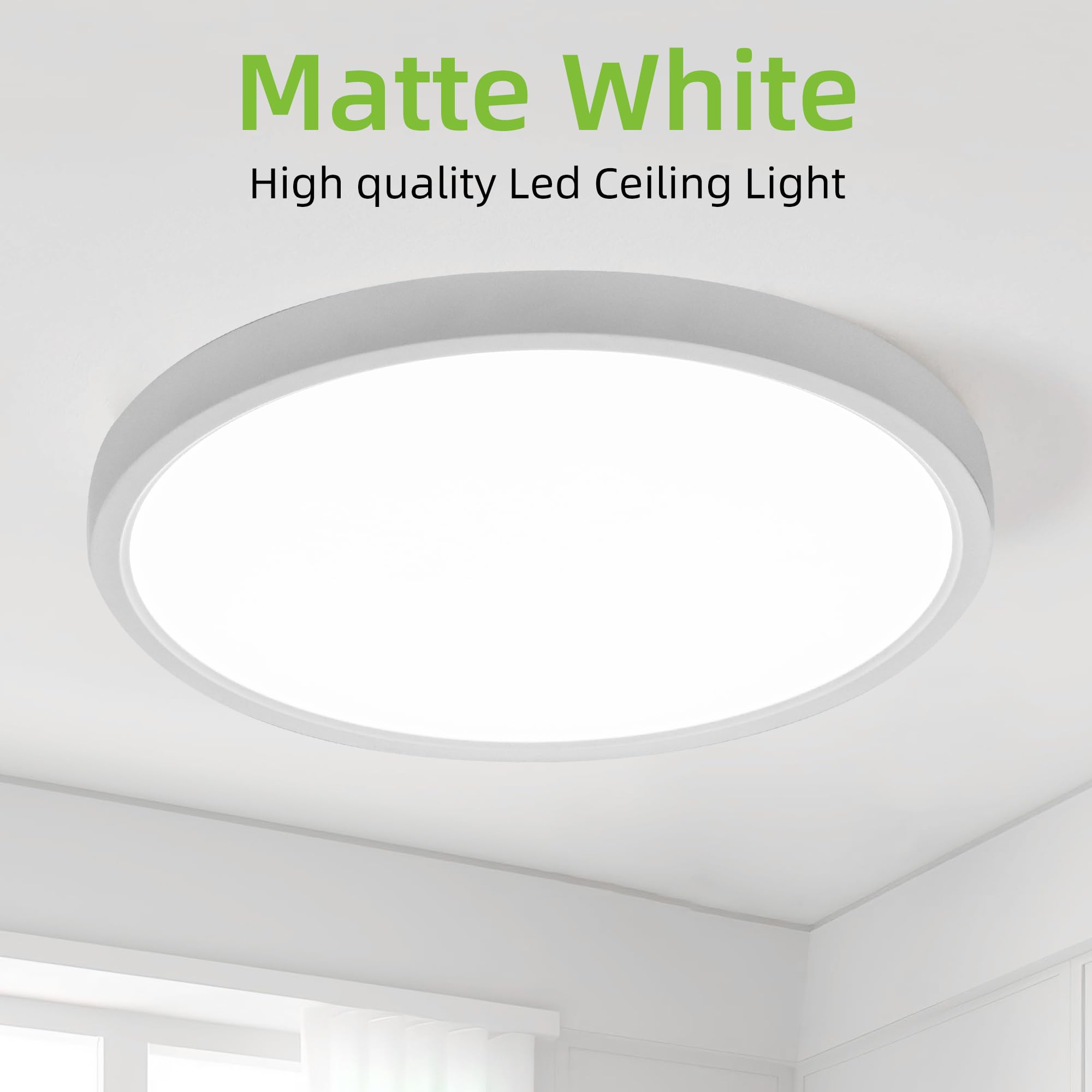 hykolity LED Round Flat Panel Light 12 Inch 24W Selectable CCT 3000K/4000K/5000K White R13-24WCCT-1