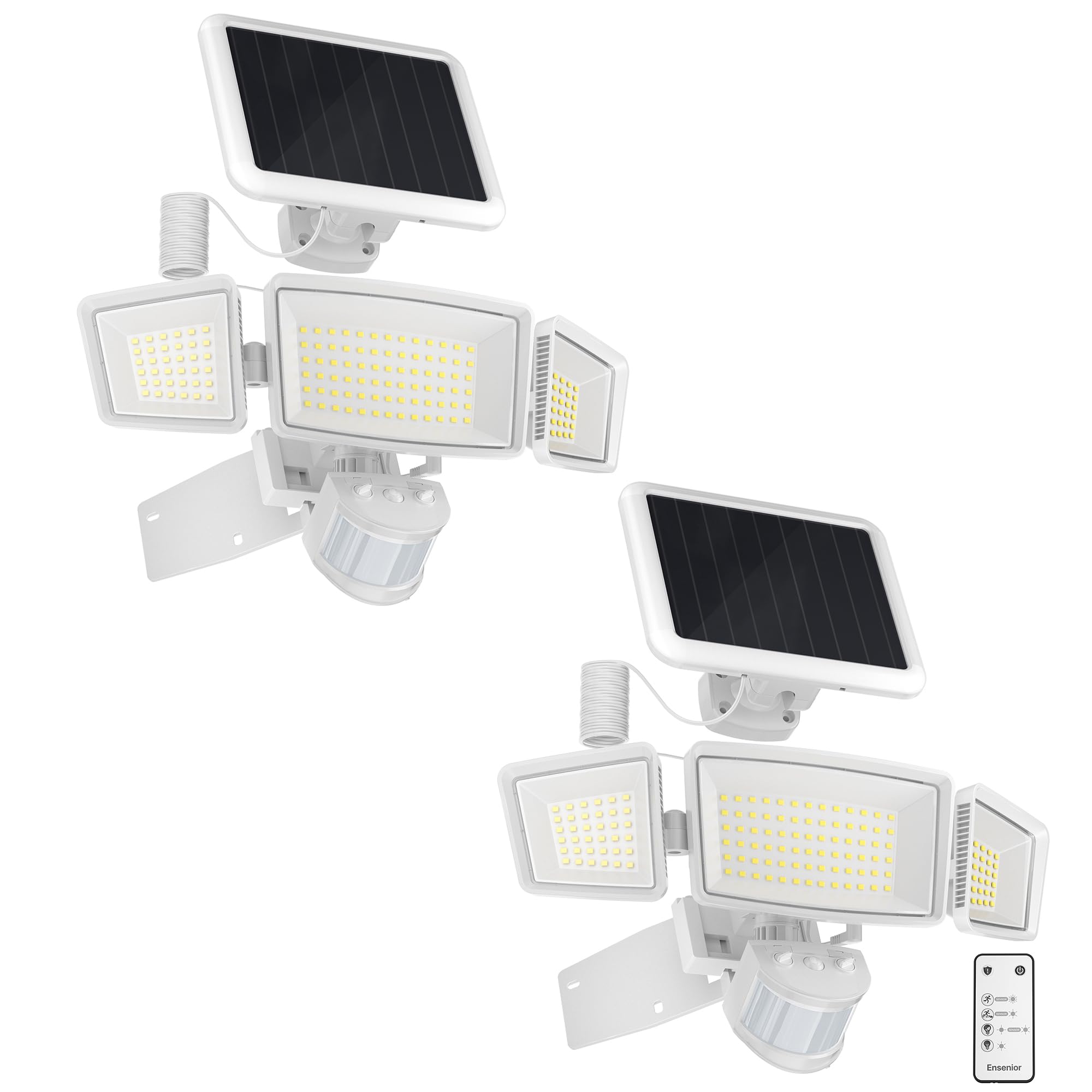 Ensenior 1800LM Solar Flood Lights Outdoor, Motion Sensor Outdoor Light 6500K, IP65 Waterproof, Separate Solar Panel, Solar Secu