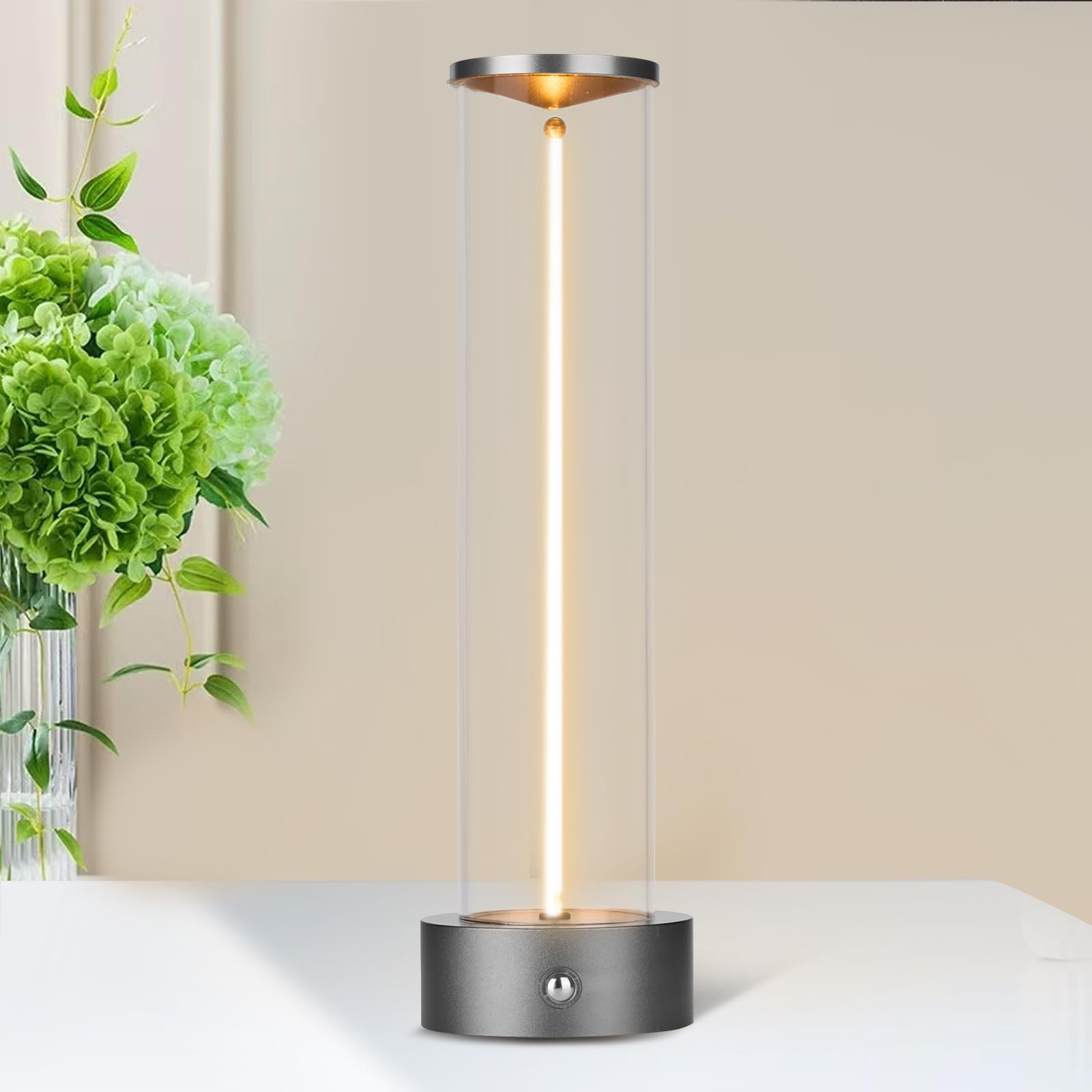 Cordless Portable LED Table Lamp, Rechargeable Battery Operated Desk Lamp with Touch Sensor, Three-Level Dimmable Suitable for B