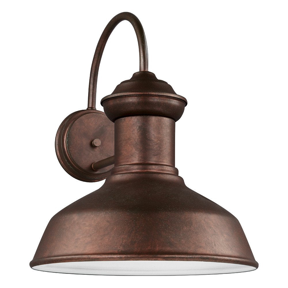 Sea Gull Lighting 8647701-44 Fredricksburg One-Light Outdoor Wall Lantern, Weathered Copper Finish,Large