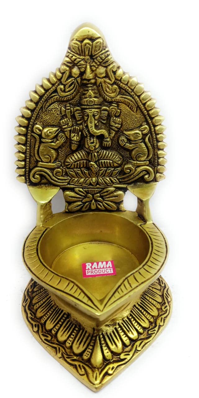 RAMA METAL Brass Ganesh Diya