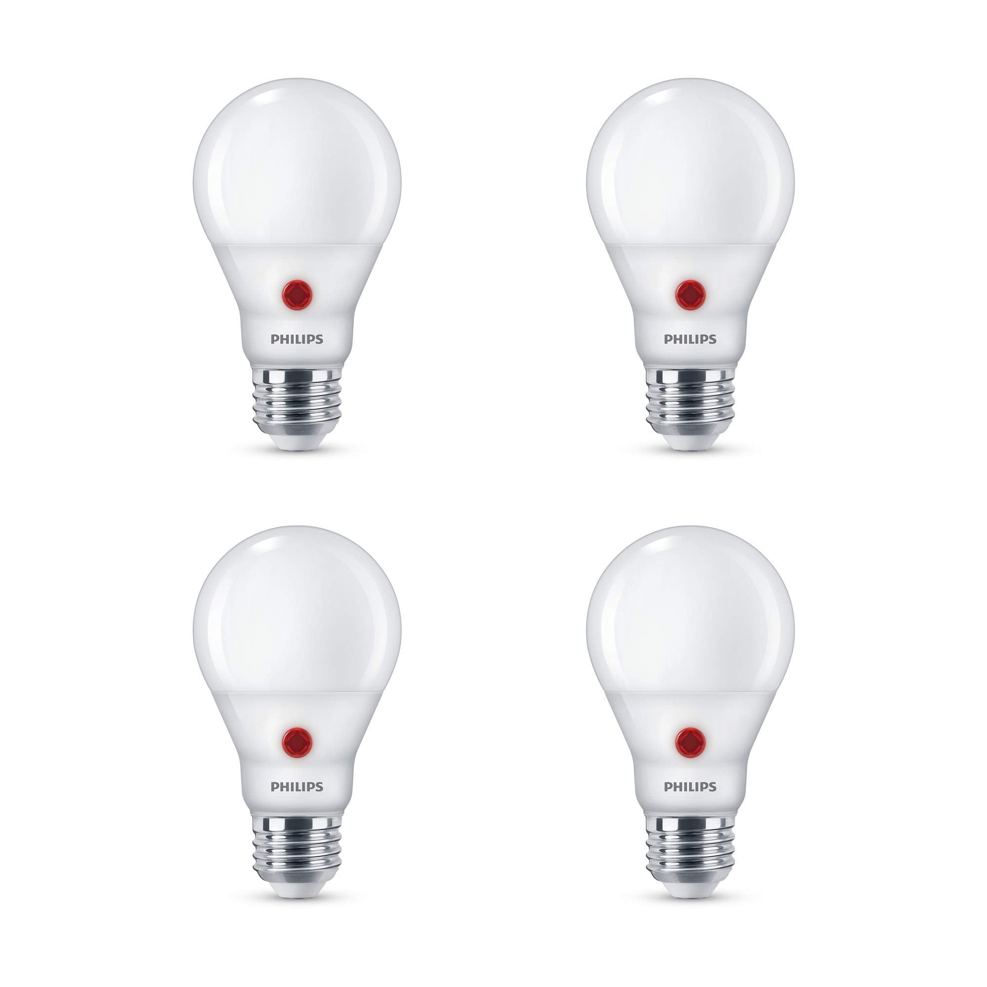 Philips LED A19 Light Bulb, 800 Lumen, Non-Dimmable, Soft White (2700K), 4-Pack, E26 Base, Model 557728