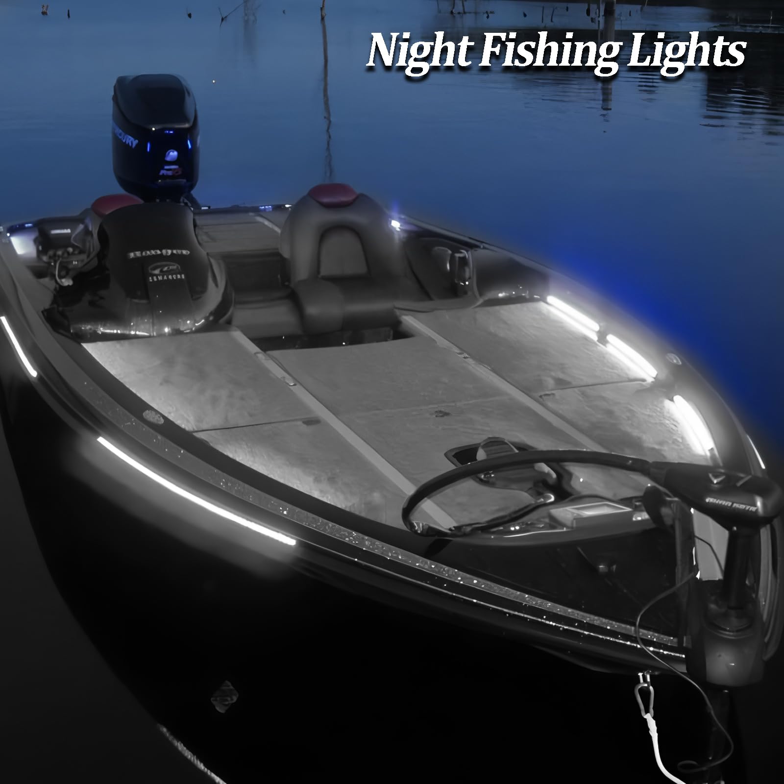Seaperk Boat LED Navigation Light, IP67 Waterproof, Adhesive/Screws Install, 2Pcs White, Model Sea-Deck-W-2