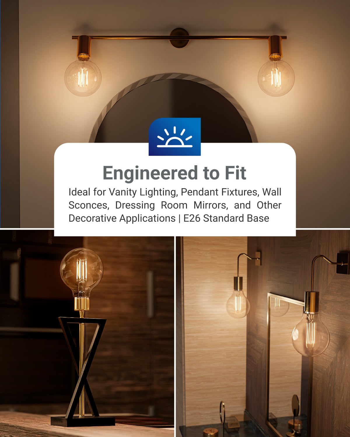 Sunco 8 Pack G25 Led Light Bulbs, Vanity Globe Bathroom Light Bulb, 450 Lm, 3000K Warm White, 6W (40W Equivalent), Dimmable Mirr
