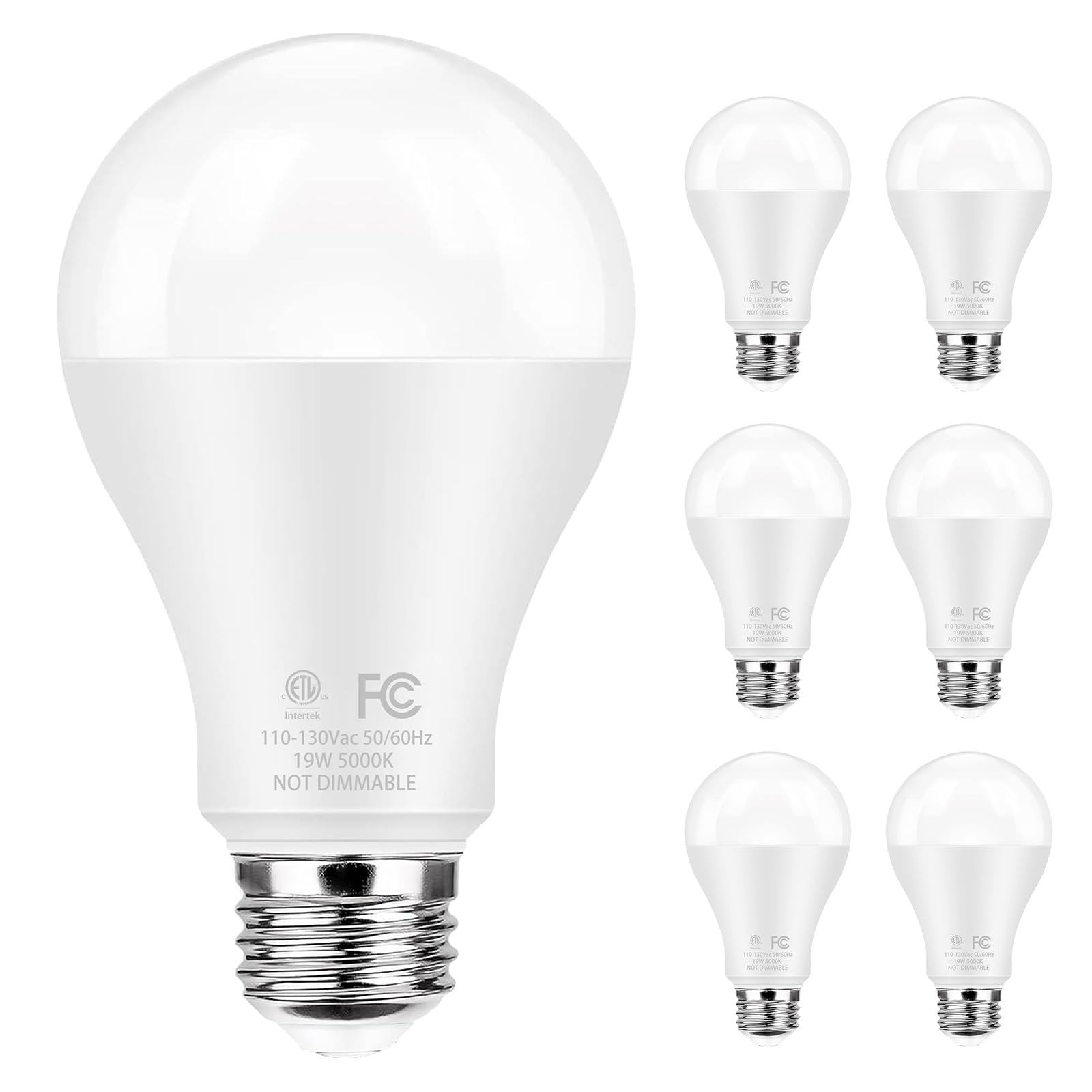 Qqlxst Super Bright Led Light Bulbs, 150 Watt Equivalent, 5000K Daylight White, 2600 High Lumen, E26 Base, Non-Dimmable, A21 19W