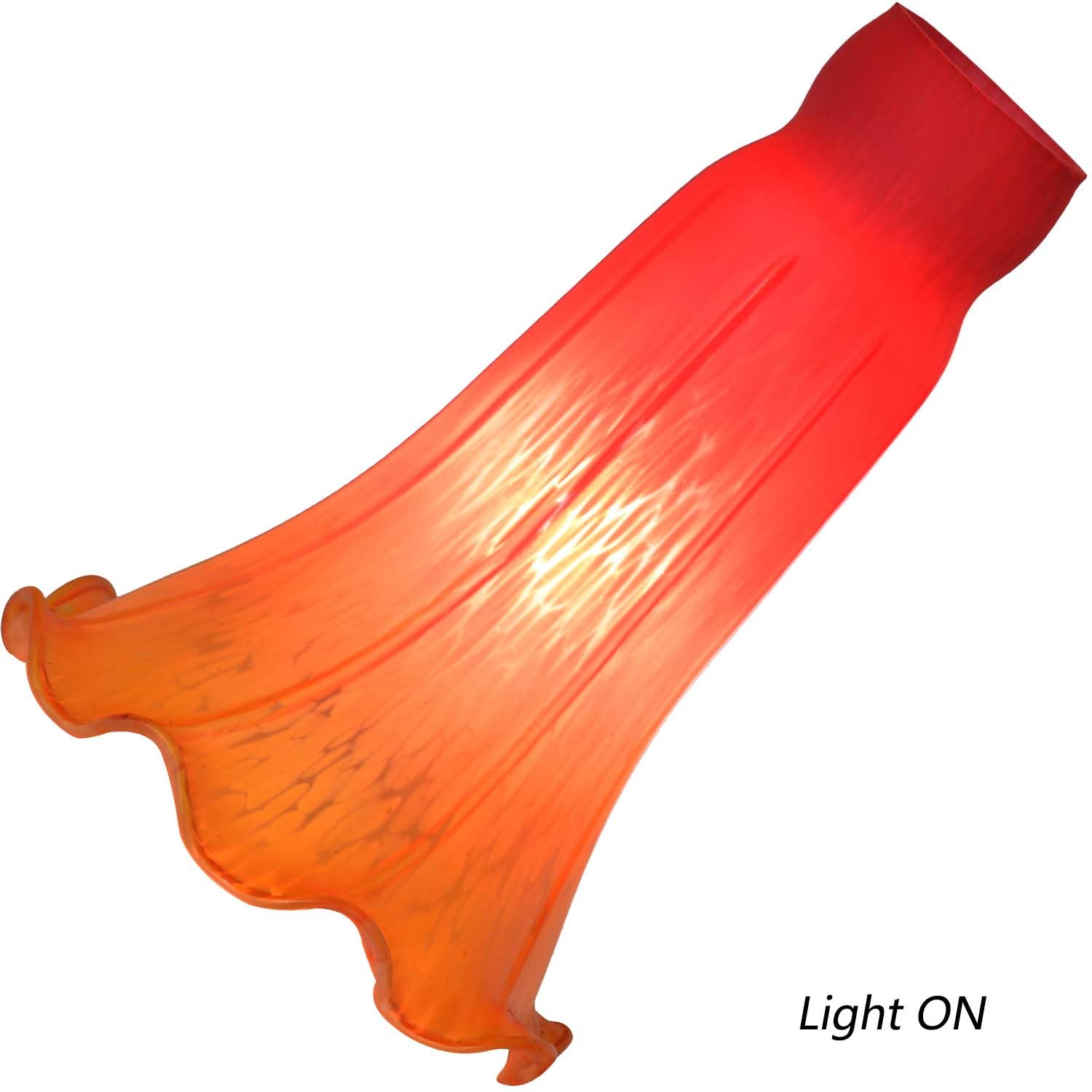 Bieye Ls69 Lily Flower Blown Glass Lampshade (Red Yellow, Opening I.D. 1.26'' X O.D. 1.5'')