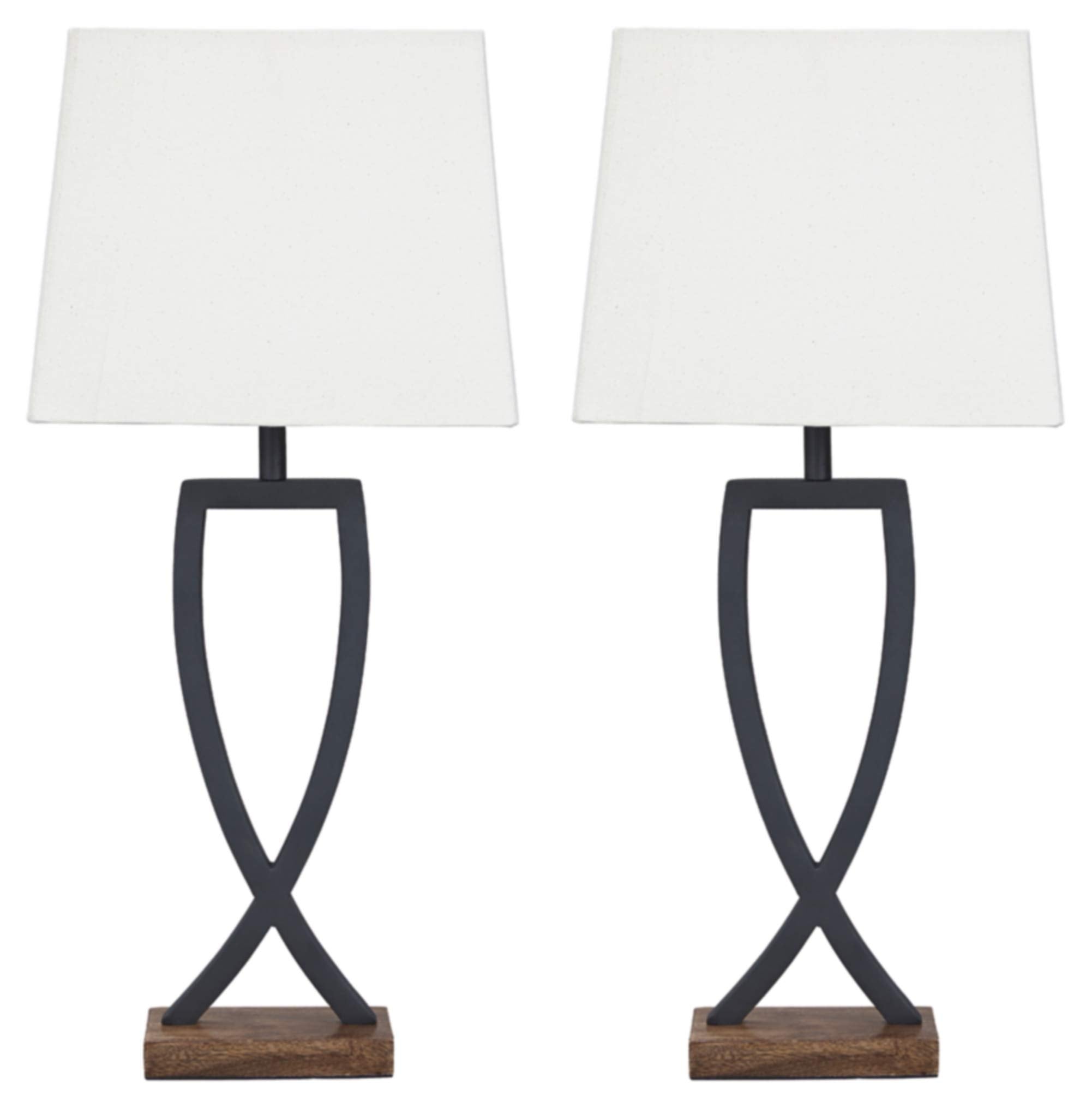 Signature Design by Ashley Makara Table Lamp, Metal, Black/Brown, Model L204174