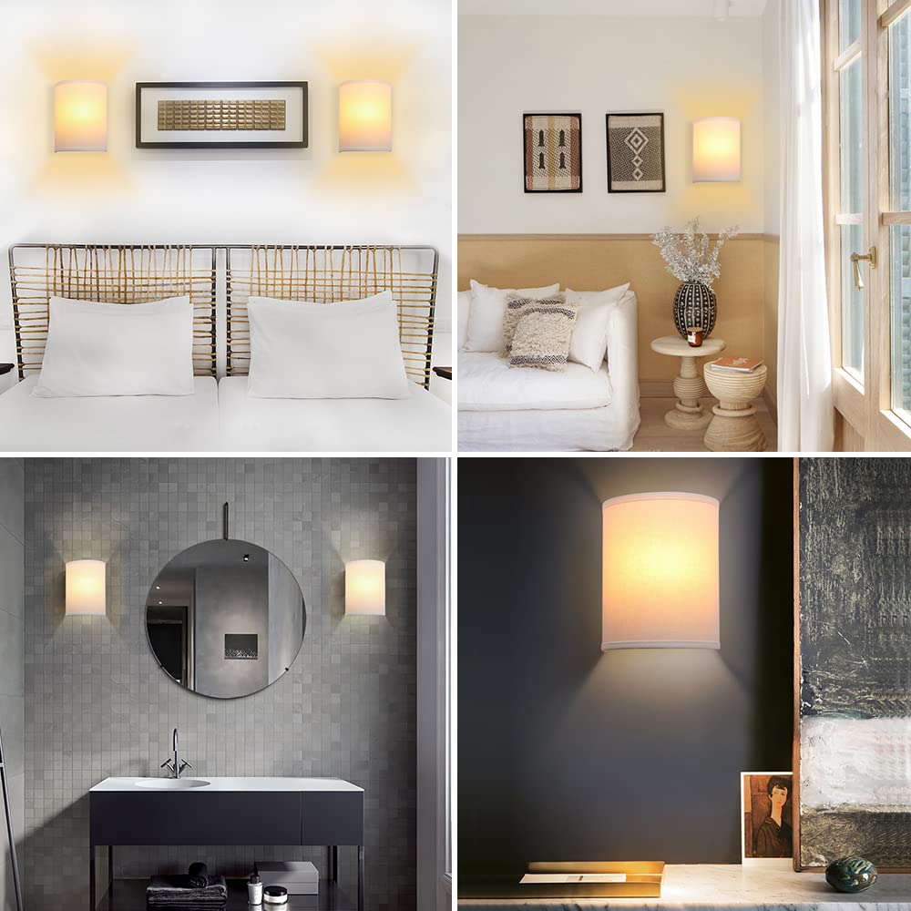 Yosoan White Boho Wall Sconce Hallway Fixture Light, 1-Light Vanity Indoor Hardwired Modern Wall Mount Retro Vintage Industrial