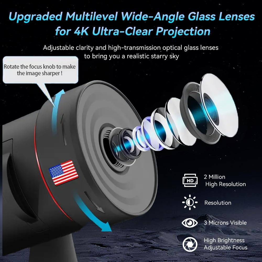 [2025 8th Gen] Star Projector, Galaxy Projector for Bedroom Night Light with Timer, Mood Lighting, Solar System Realistic Space