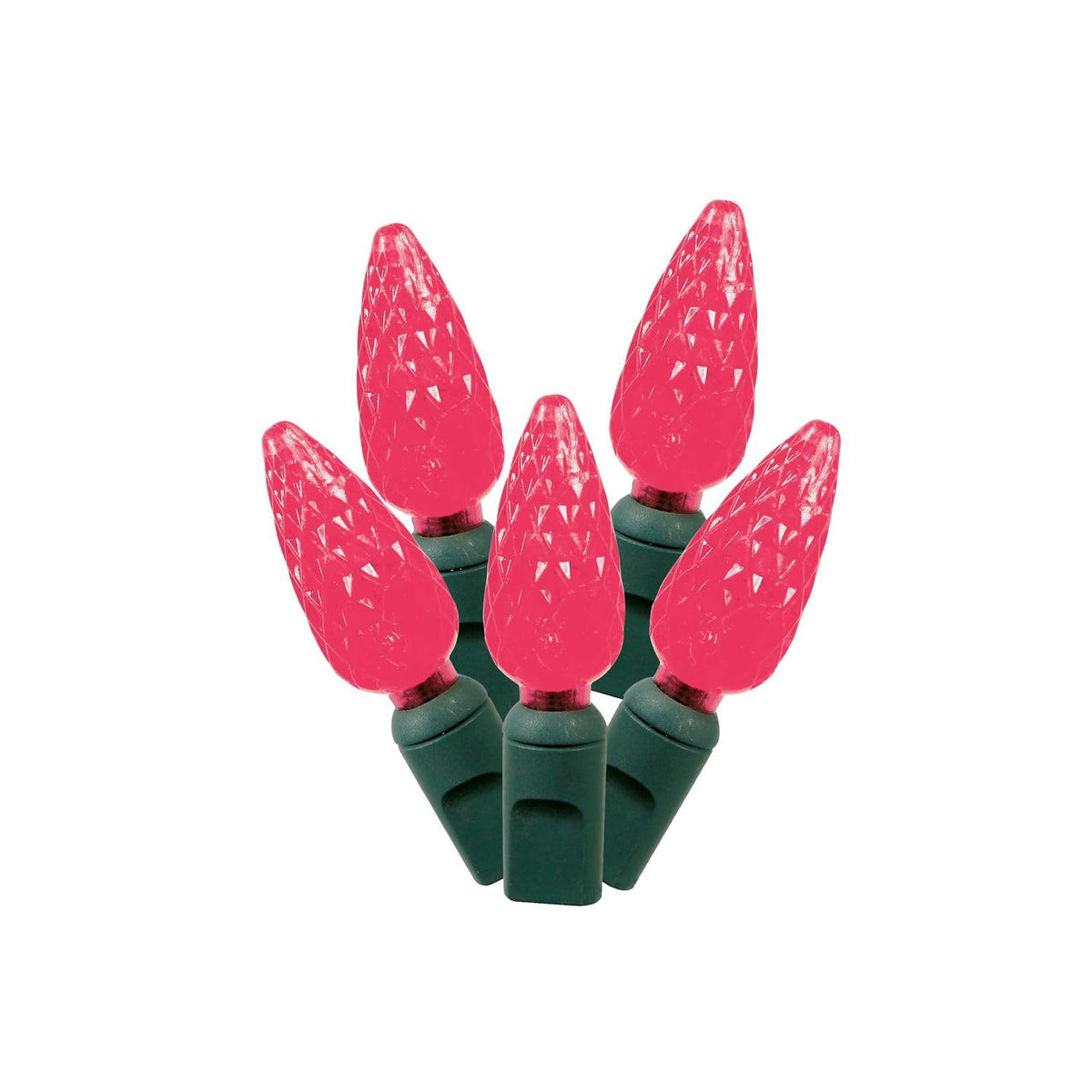 Vickerman 100 Led Light Set, 33' Green Wire, 4&quot; Bulb Spacing, Magenta Decorative Lights