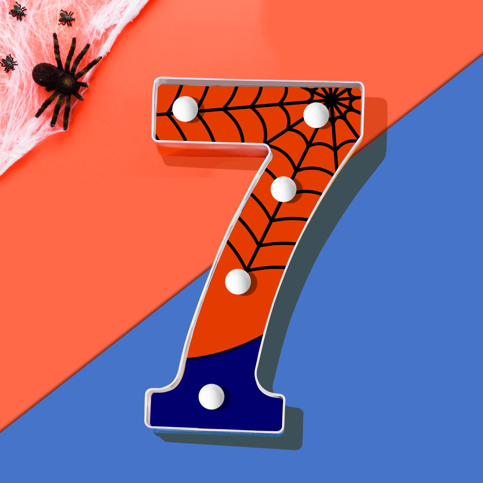 Spider Light Up Numbers Spider Birthday Decorations Happy Birthday Light Up Sign For Spider Decorations Spider Party Favors Spider Birthday Party Supplies (Number 7)