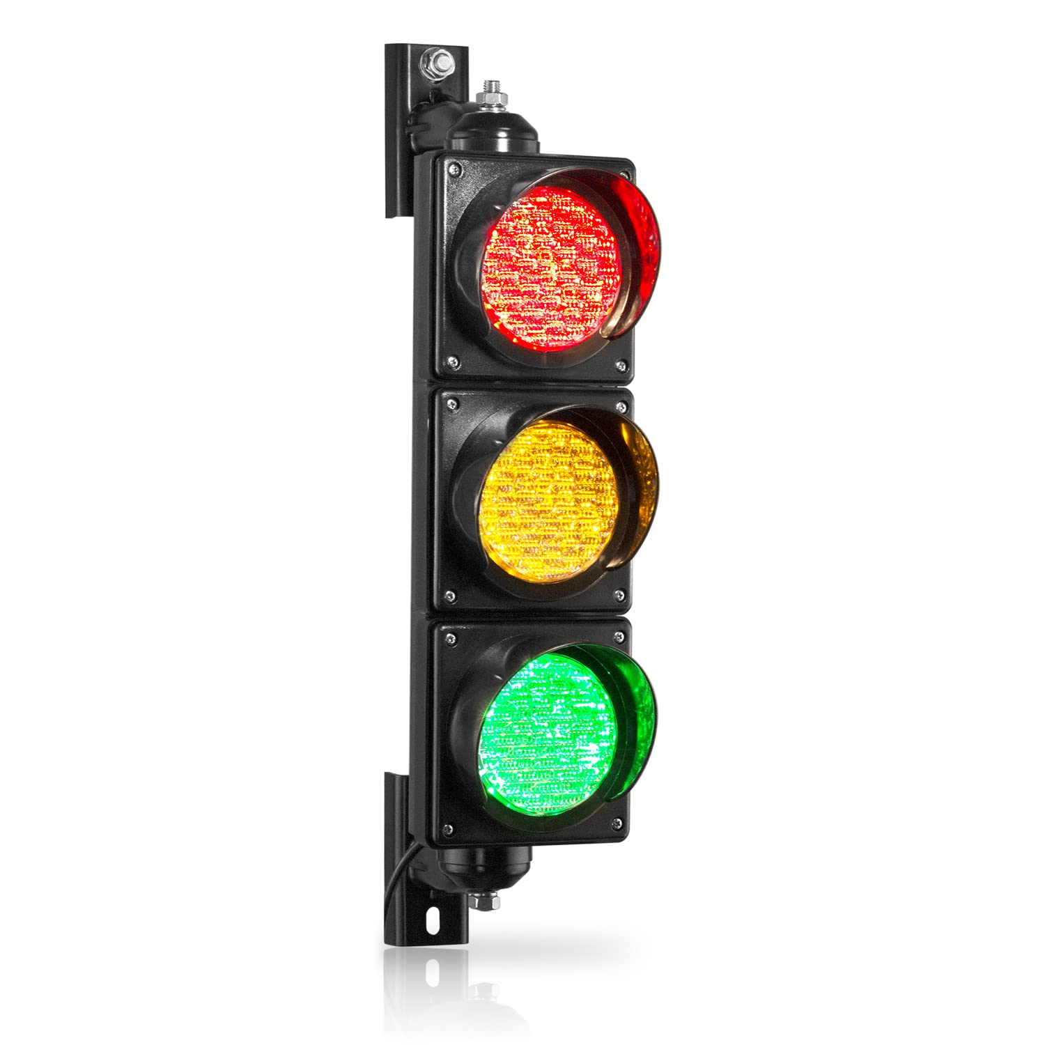 BBMI AC85-265V(4 inch) Traffic Light, Red Yellow Green Traffic Signal Light, PC Housing Stop and Go Light, Outdoor Waterproof IP65 Industrial LED Traffic Lamp