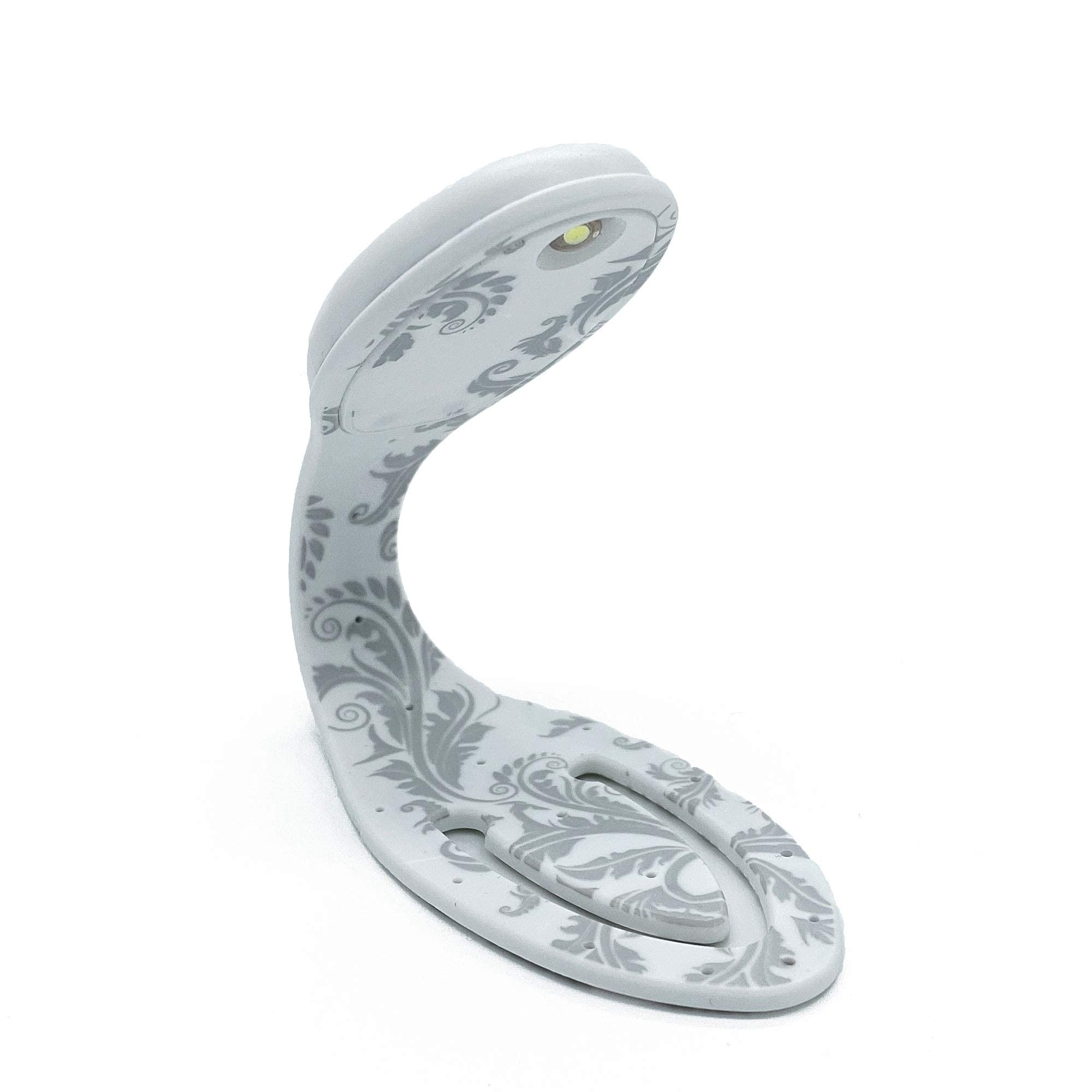 Gifts for Readers & Writers LED Clip On Reading Light | Battery Operated Bookmark Lamp | Model 2 | White Flowers