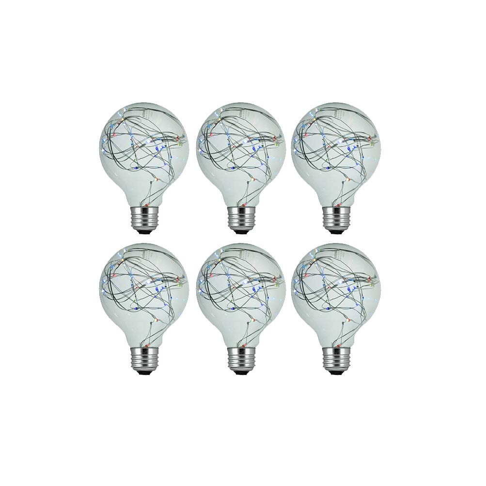 Sunlite 41022 G30 Globe Bulb  LED Fairy-Lights Inside  1.5 Watts  Medium (E26) Base  Non Dimmable  Party Decoration  Holiday Lighting  String Light  Multi-Color  6 Count