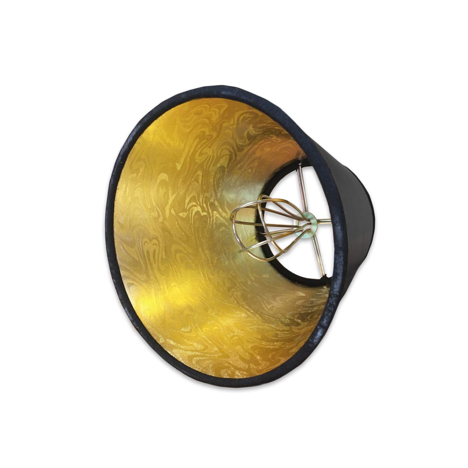 Royal Designs Empire Chandelier Lamp Shade, Metal, 3x4x4.25, Black/Gold - 6 Pack, Model CS-115BLK/GL-6