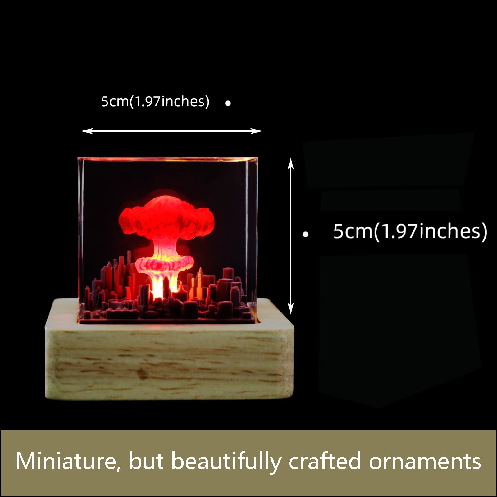 Mushroom Cloud Nuclear Blast Lamp Ornament, Atomic Bomb Model Atmospheric Lamp, Epoxy Resin Night Light, Bedroom Living Room Decor, Suitable For The Holidays