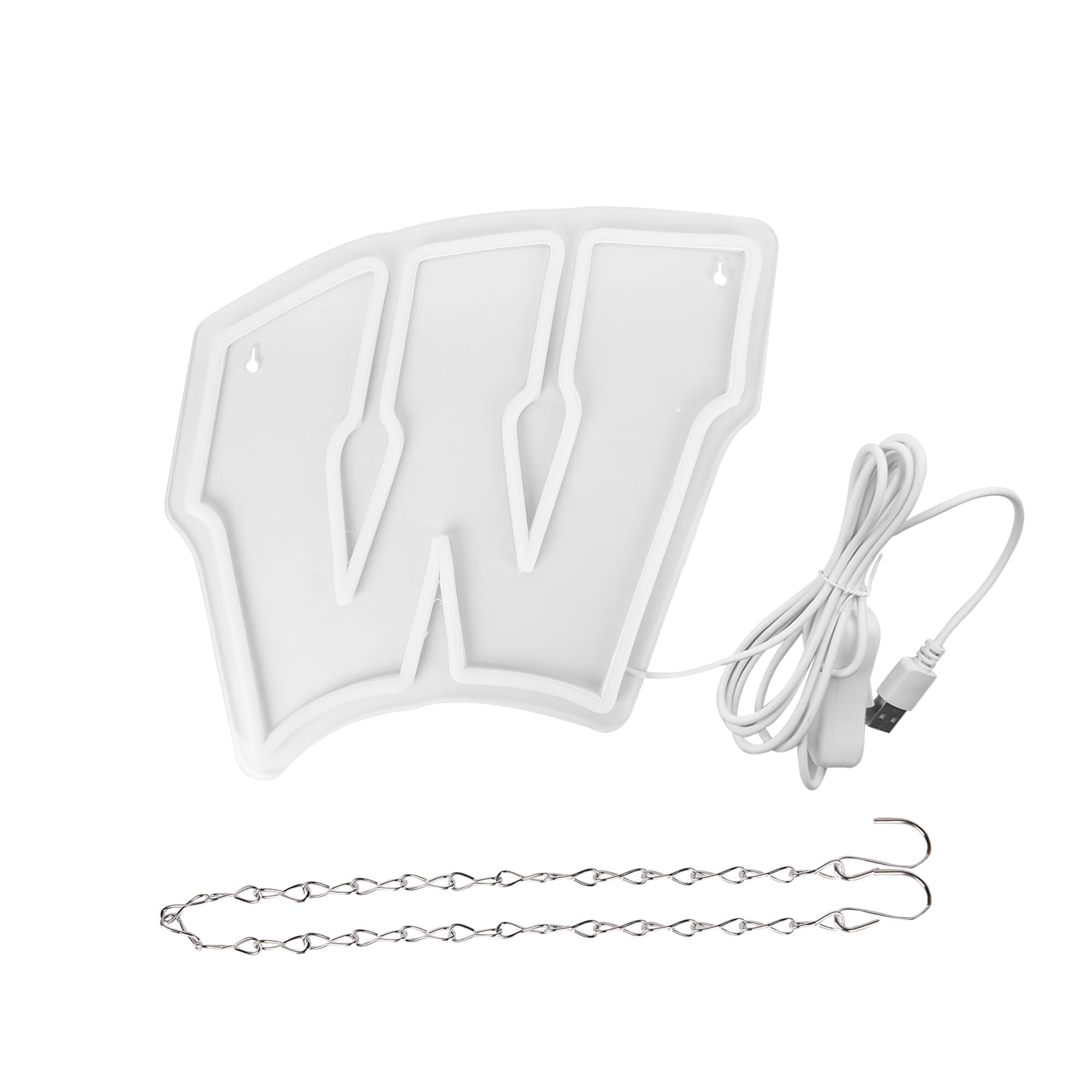 FTMGGDG University Neon Sign, Wisconsin Red LED Football Team Logo, 13.18in Acrylic Decor for College Students & Sport Fans