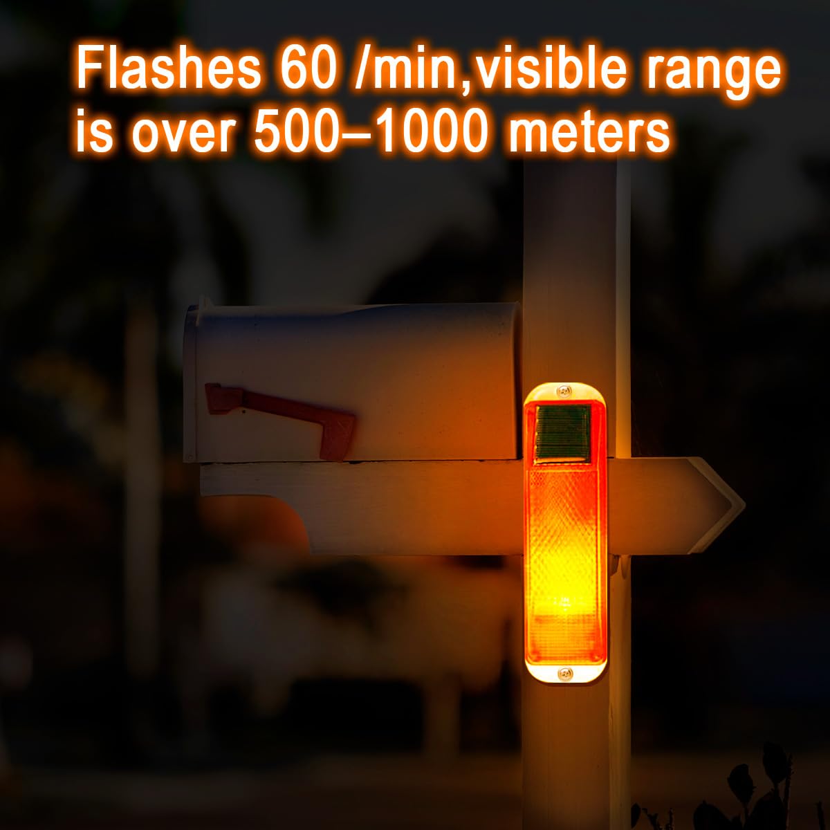 Aolyty Solar Strobe Warning Light 4-Pack, Super Bright LED, IP54 Water ...