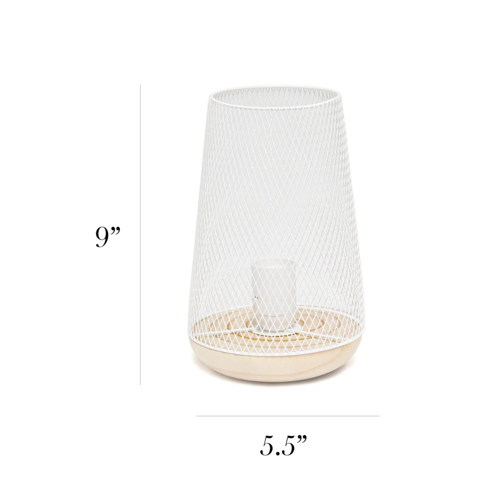 Simple Designs Lt1074-Wht Wired Mesh Uplight Table Lamp, White