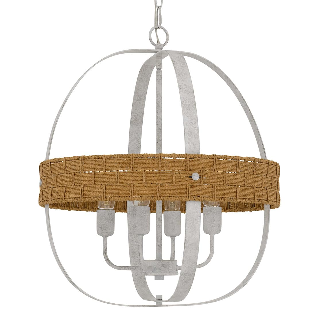 Barton 24" Height White Washed Metal Chandelier