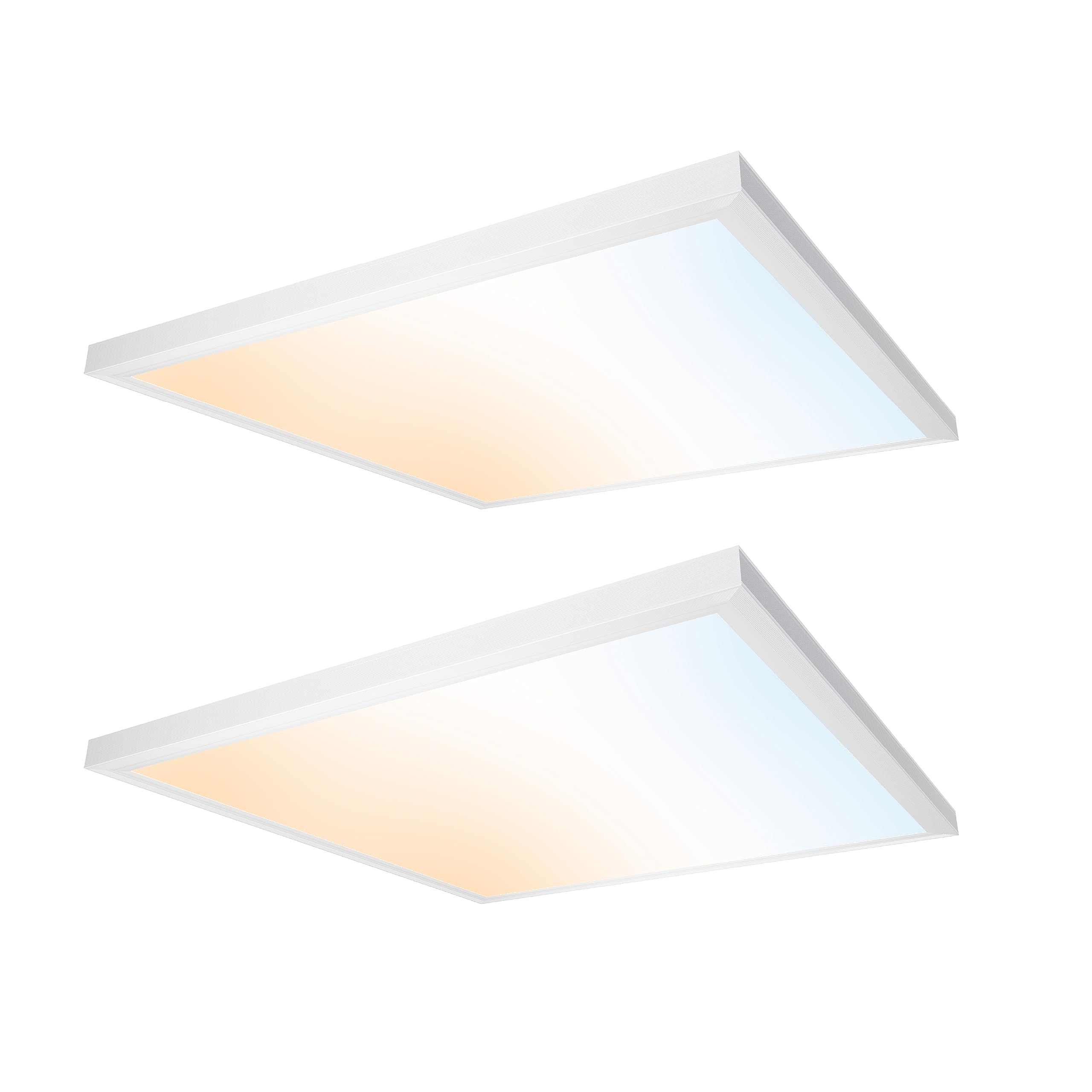 Ultralux 2x2 ft Surface Mount Ceiling Light Panel - Slim, Edge Lit, Flush Mount Flat Panel for Kitchen, Home & Office - TRIAC Di