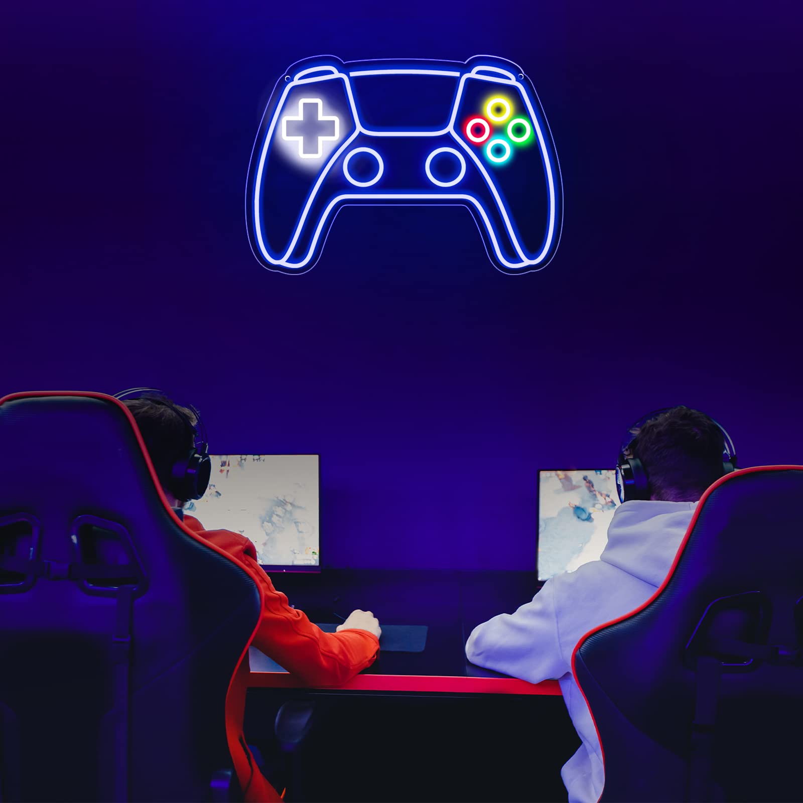 Ethereal Lomoer Gamer Neon Sign, LED Gamepad Decor, USB Powered, 16.3 x 11.4 x 0.8 Inches, Blue