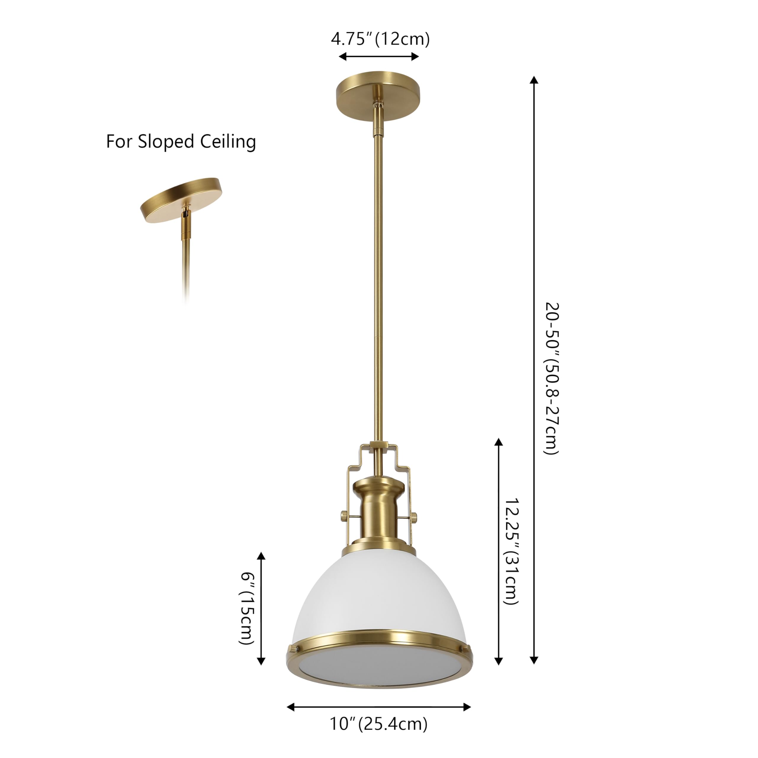 Jonathan Y Jyl9535D Homer 10'' 1-Light Modern Industrial Iron Led Dome Pendant, Bohemian, Classic, Cottage, Farmhouse, Industria