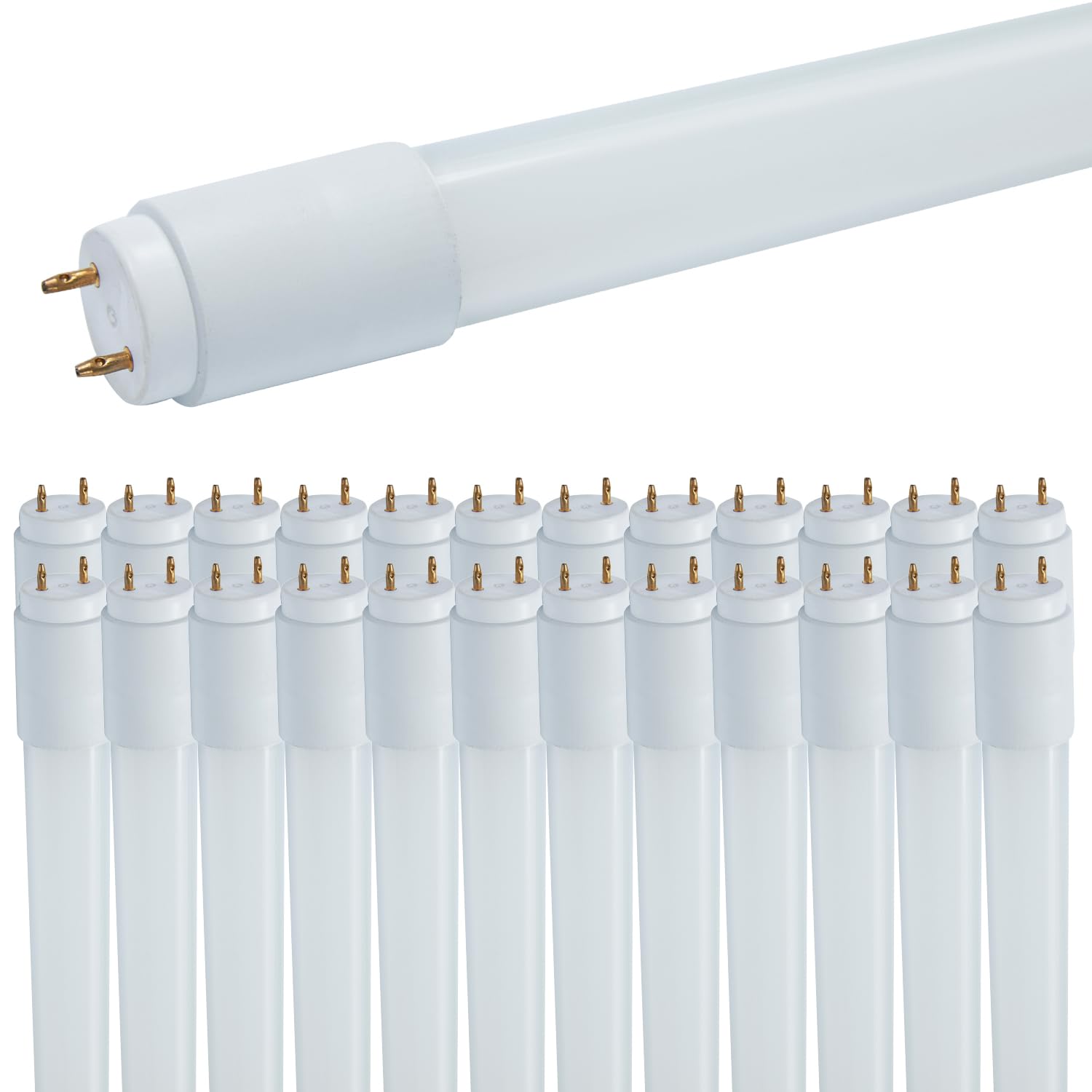 Champion Electronics 25-Pack T8 Led Tubes 4Ft - 12W 1800Lm Ballast Compatible Fluorescent Replacements, Type-A, 5000K, Cri>83, U