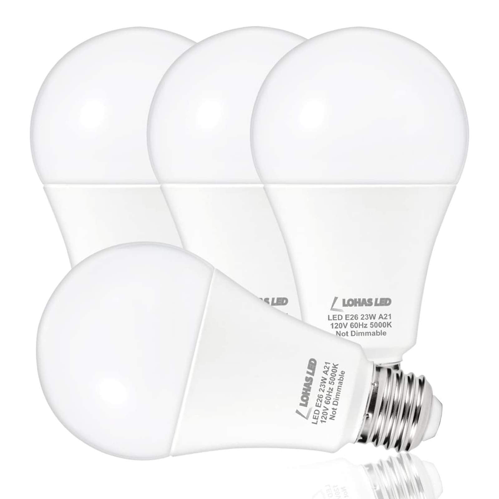 Lohas A21 Bright Led Light Bulb, 150W-200W Equivalent Led Bulbs, 23 Watt Garage Light Bulbs, Daylight 5000K, 2500 Lumen High Wat