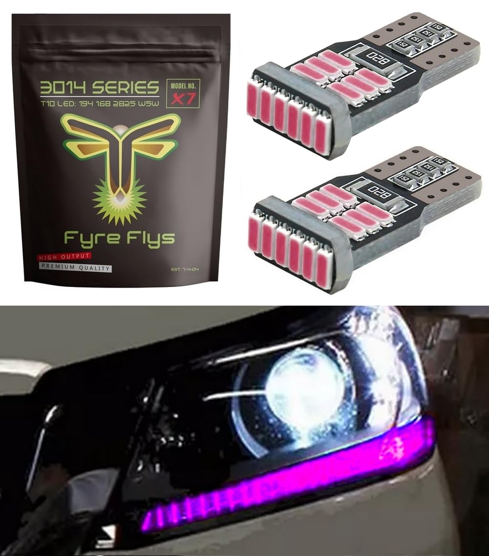 Fyre Flys Led Headlight Drl Strip Bulbs For 2013-2015 Honda Accord Super Bright Canbus Error Free 3014 Series (Pink), X7-3014-18