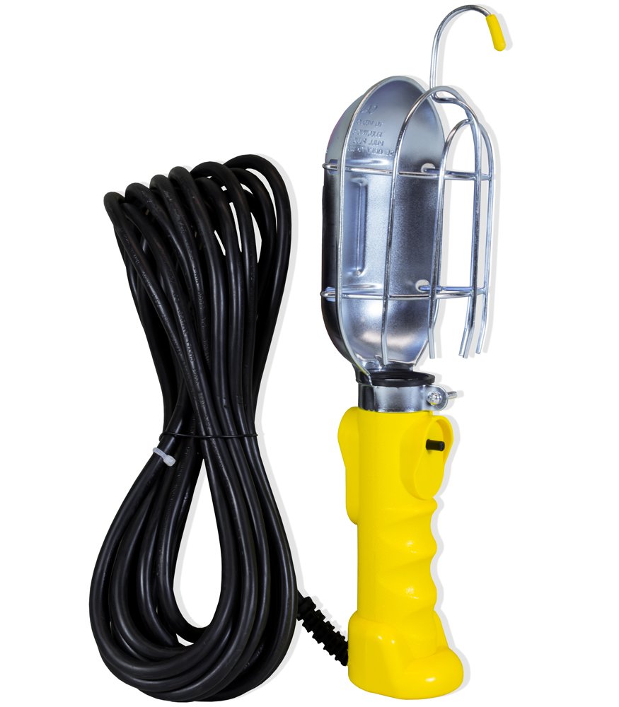 BAYCO SL-425 Metal Shield Utility Light, 18-Gauge Cord, Yellow, Incandescent