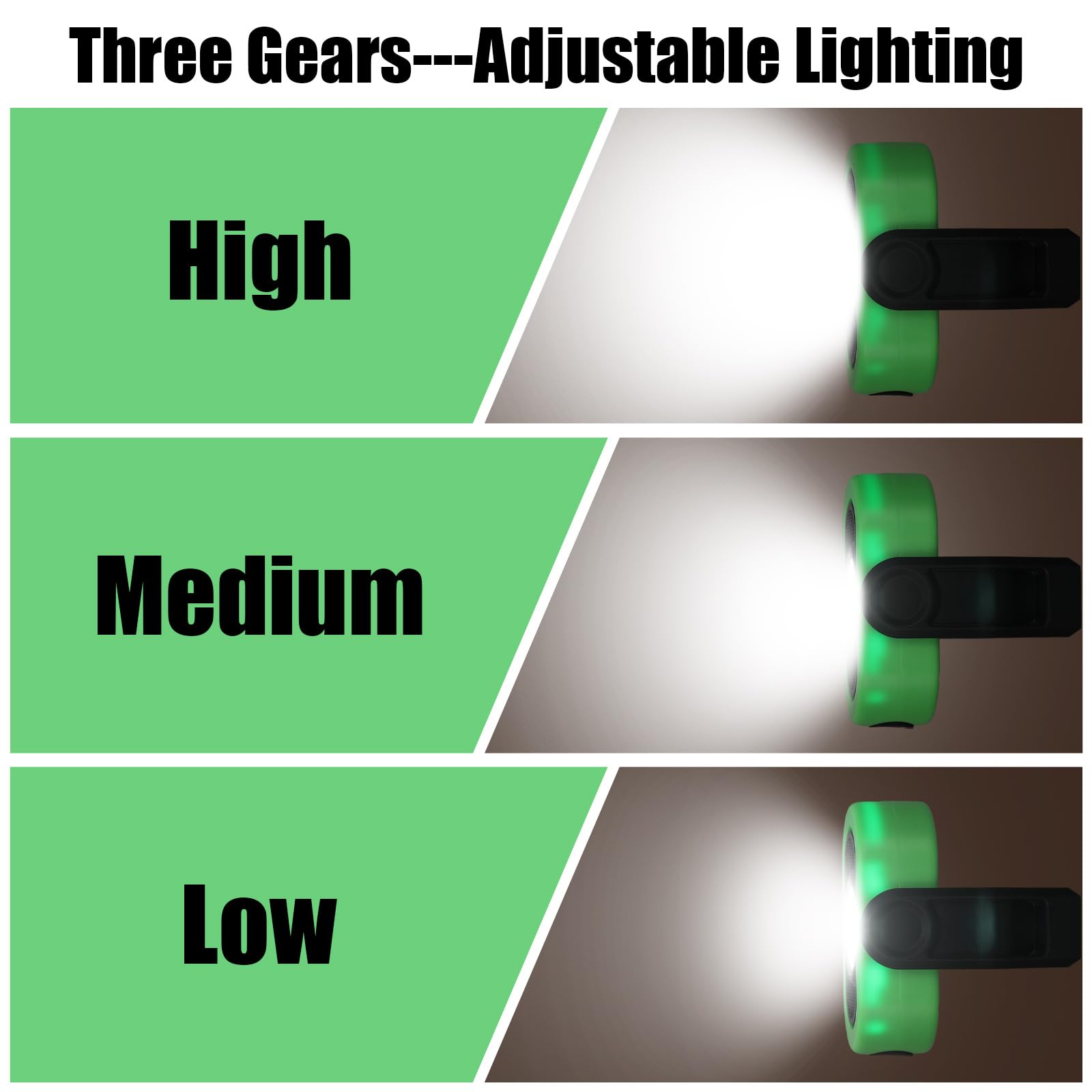 Retisee 2 Pcs 780 Lumens Magnetic Work Light Usb Rechargeable Led Flashlight Portable Inspection Light For Car Repair Emergency Lighting Mechanics Workshop (Green)