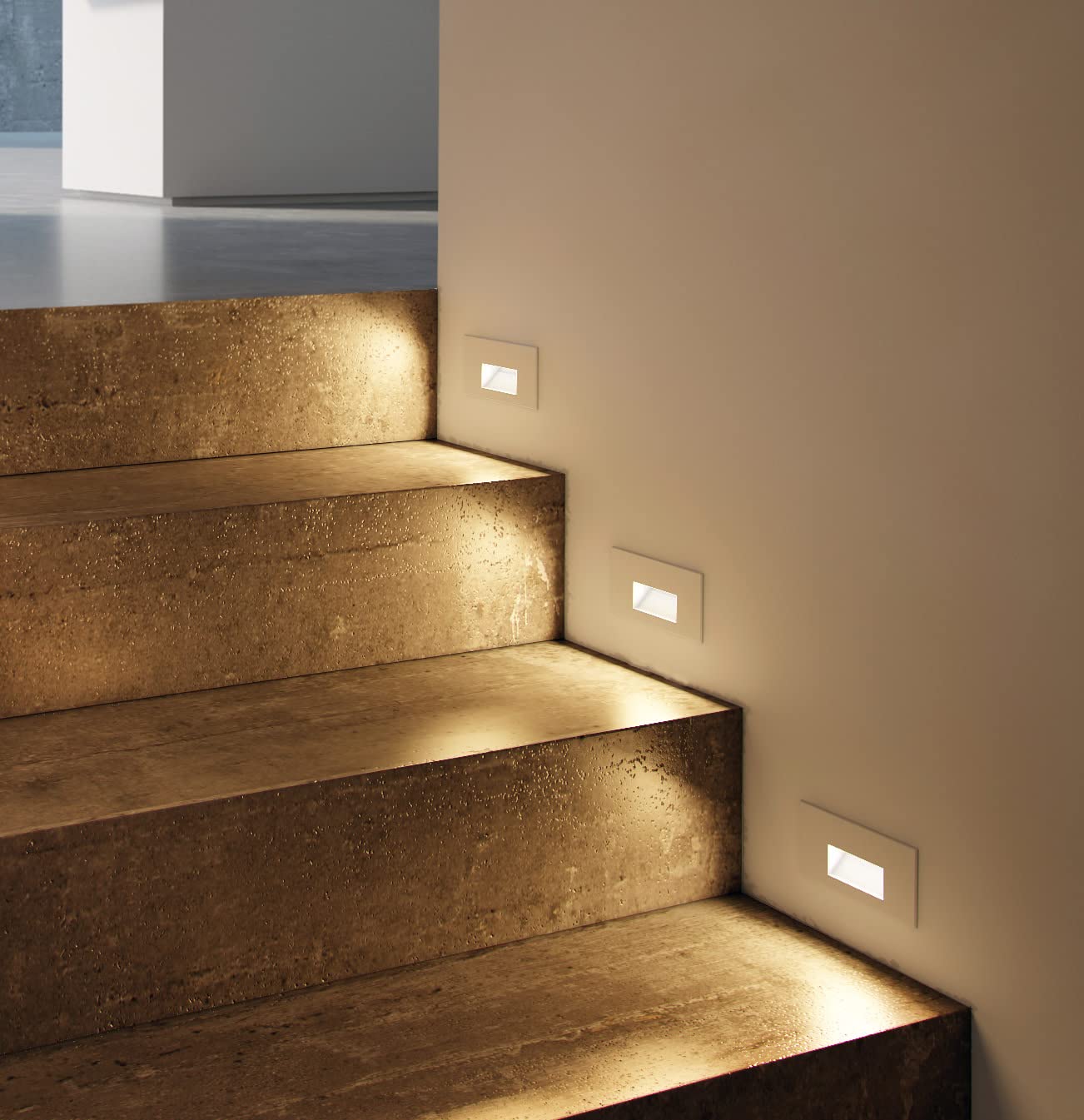Maxim LED Step Light, 5in Wide x 3in High, White Finish, Aluminum, Model 58000WT