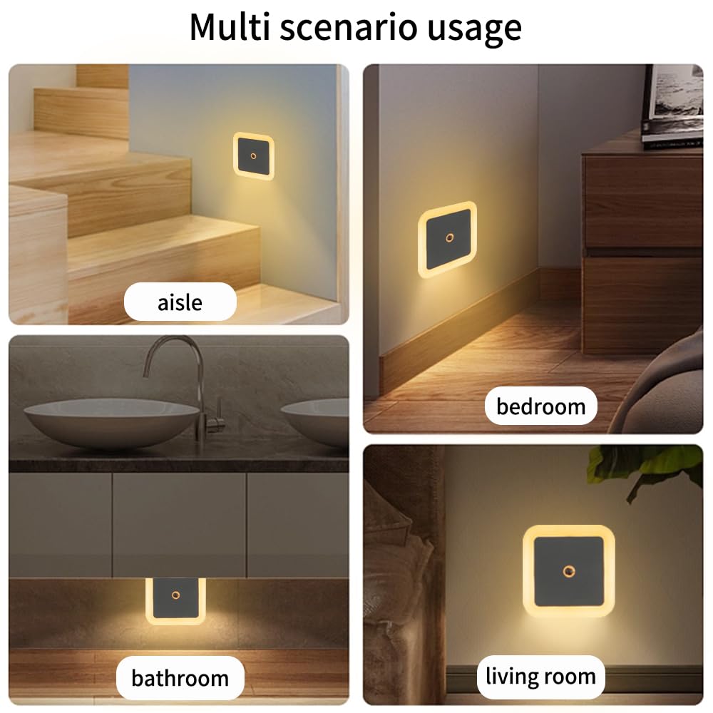 Hplvetoys Night Lights Plug Into Wall,Dusk-To-Dawn Sensor With Automatically Turn On And Off Night Light Bedroom,Bathroom,Stairs