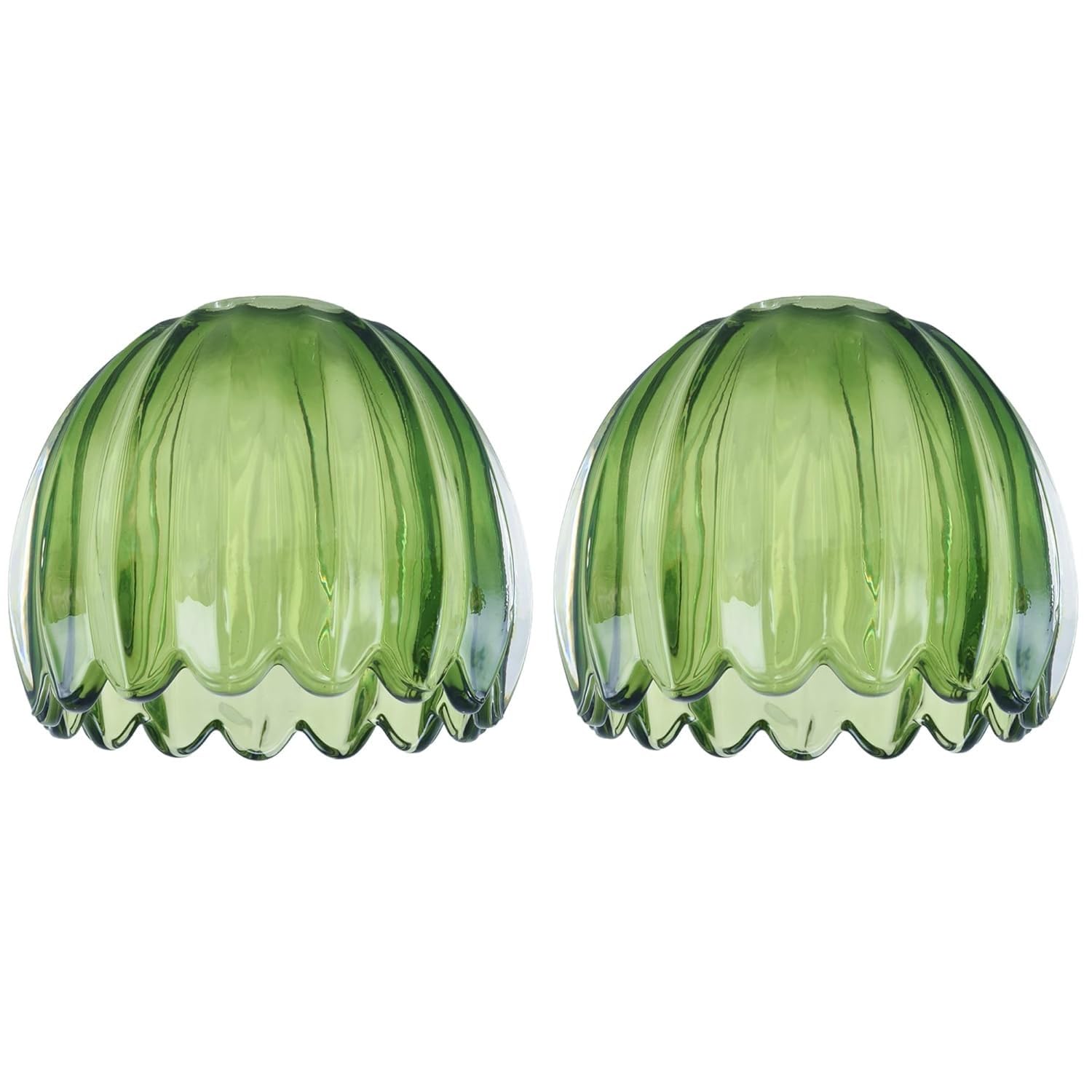 Glass Green Tulip Lamp Shades  Small Flower Lampshades Replacement Mini Lamp Shade for Floor Lamp Table Wall Lamp Chandelier Decor (Green-2)