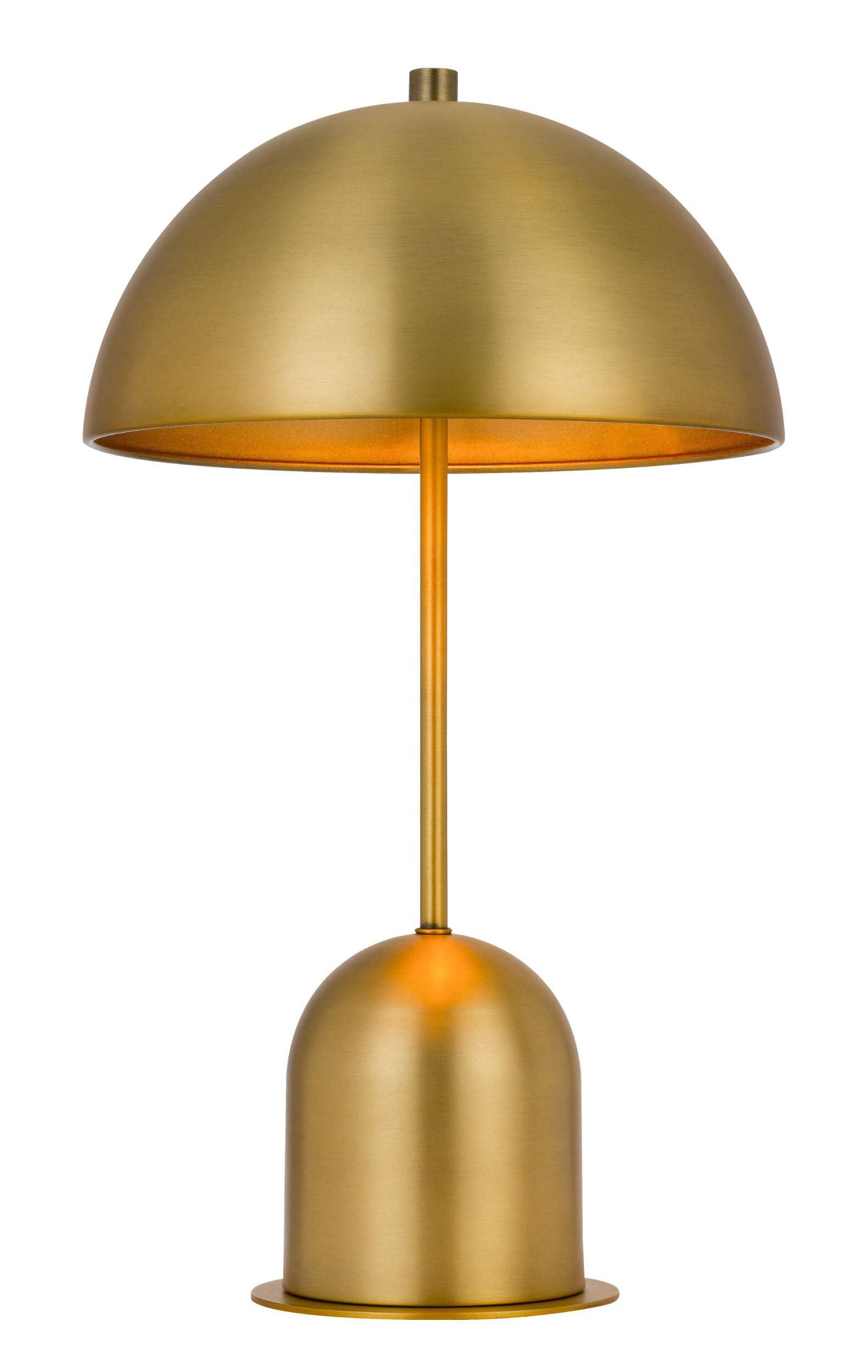 Homeroots 20&quot; Metal Desk Lamp With Antiqued Brass Dome Shade - Stylish Home Lighting