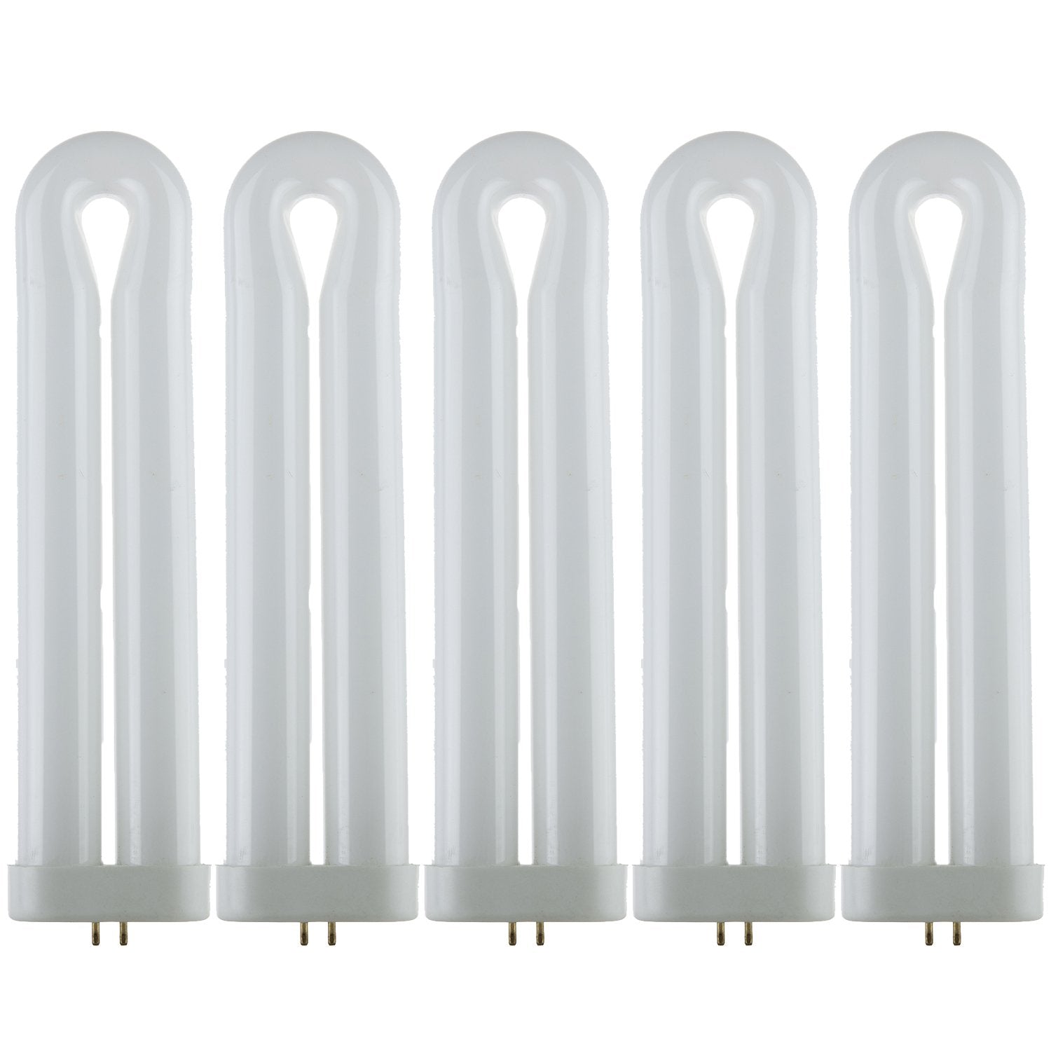 Sunlite T8 Fluorescent U-Shaped Light Bulb, 25W, GX10q 4-Pin, Blacklight, 5 Count, 5,000 Hour Life Span