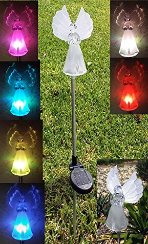 Solar Frosty Angel Lights With Fiber Wings (Set Of 2)