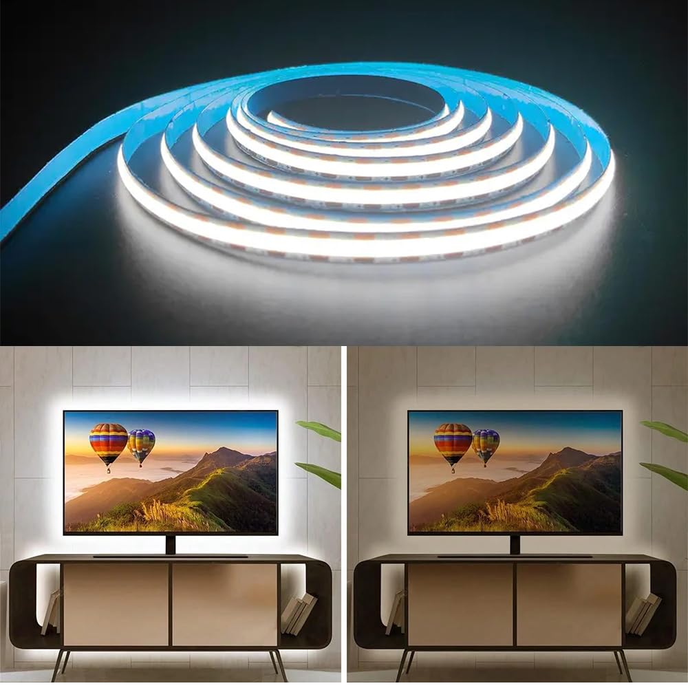Xingzhi Cob Led Strip Lights 5V Led Strip Light 6000K Cold White Usb Led Light Strip 6.56Ft Flexible Small Led Lights With Touch