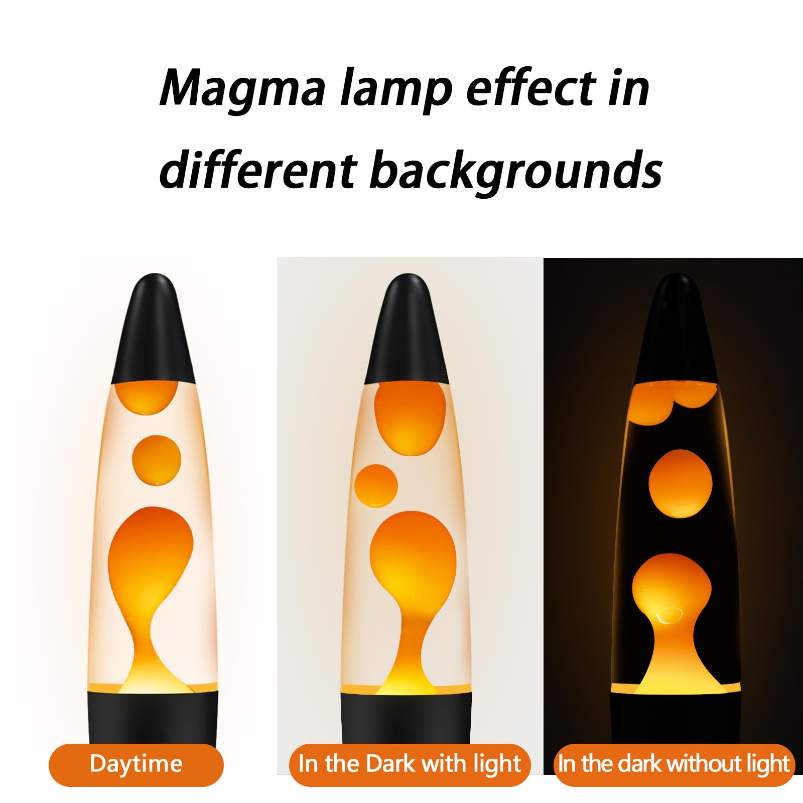 Vanful Orange Magma Lamp 13 Inches for Adults Cool Liquid Motion Lamps Stuff for Kids Boys Girls with Black Base Mood Night Ligh