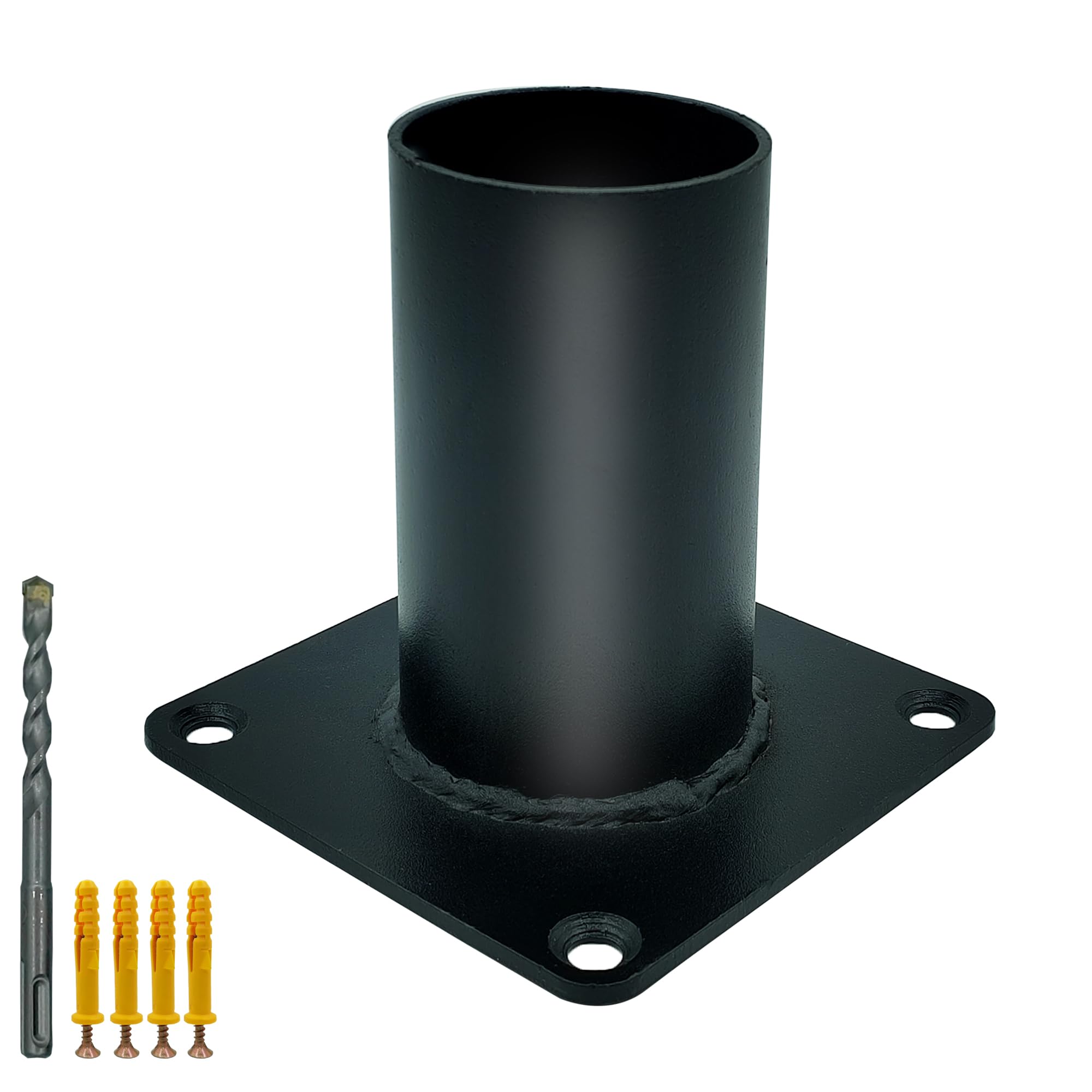 MidiVE 3 Inch Pier Mount Base, Heavy Duty Post Light Part 3'' Pier Mount Adapter, Metal Black Outdoor Post Bracket for Post Ligh