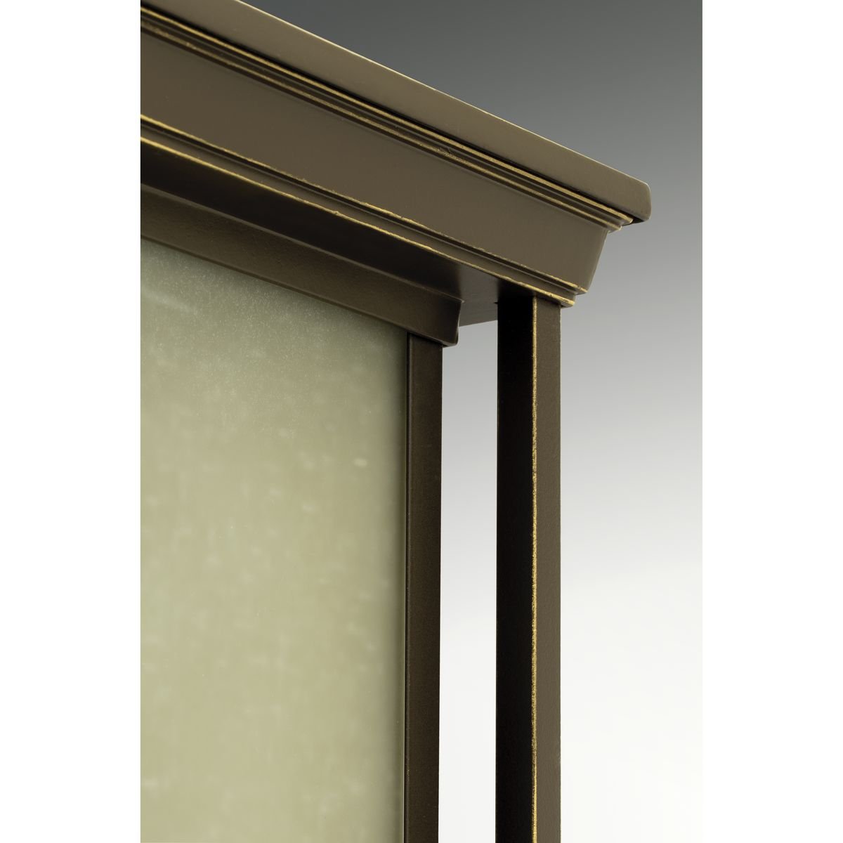 Progress Lighting Endicott 1-Light Outdoor Post Lantern, Antique Bronze, Aluminum, Model P5400-20, Etched Umber Linen Glass