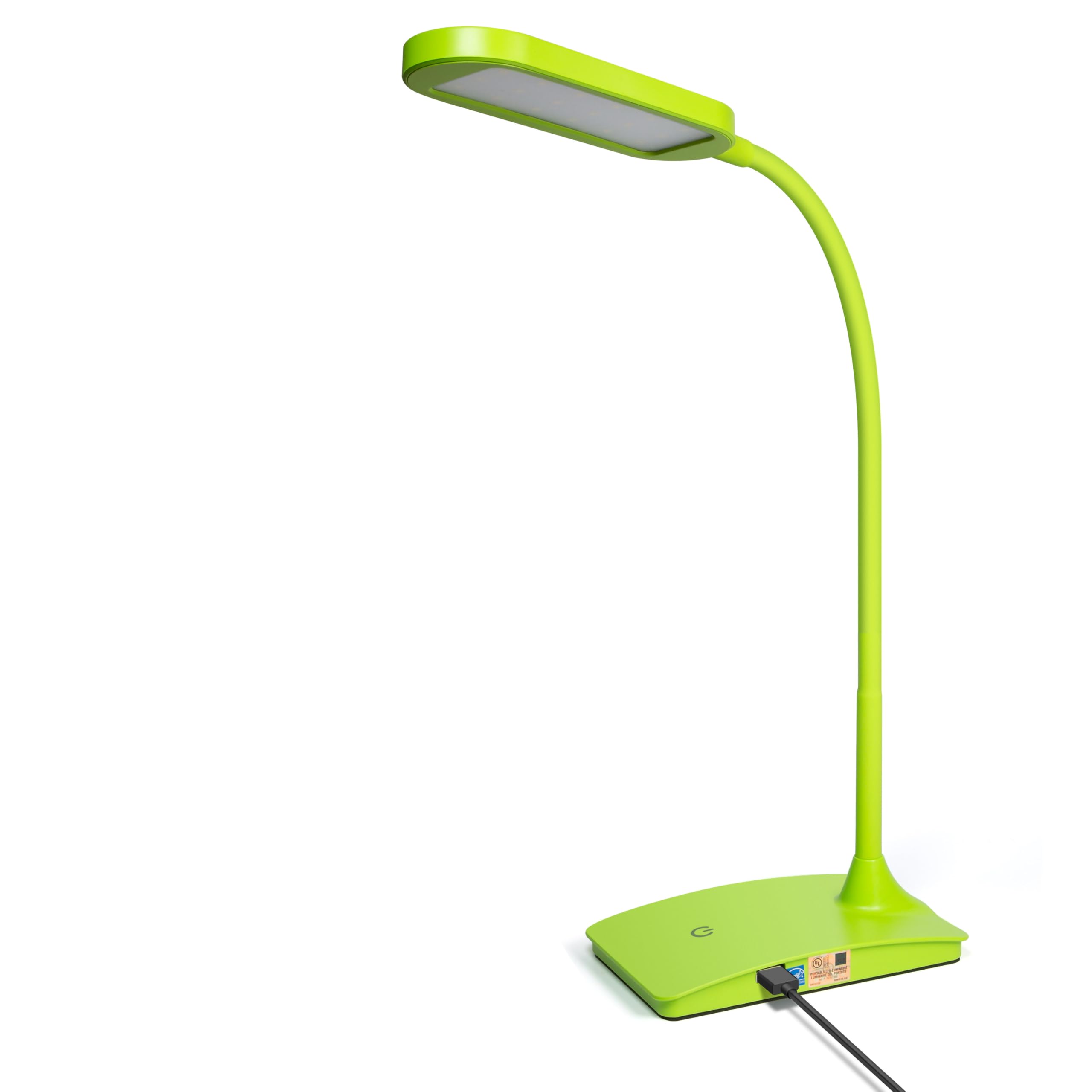 TW Lighting Green Desk Lamp - Super Bright LED with USB Charging Port, Model IVY20-40GR