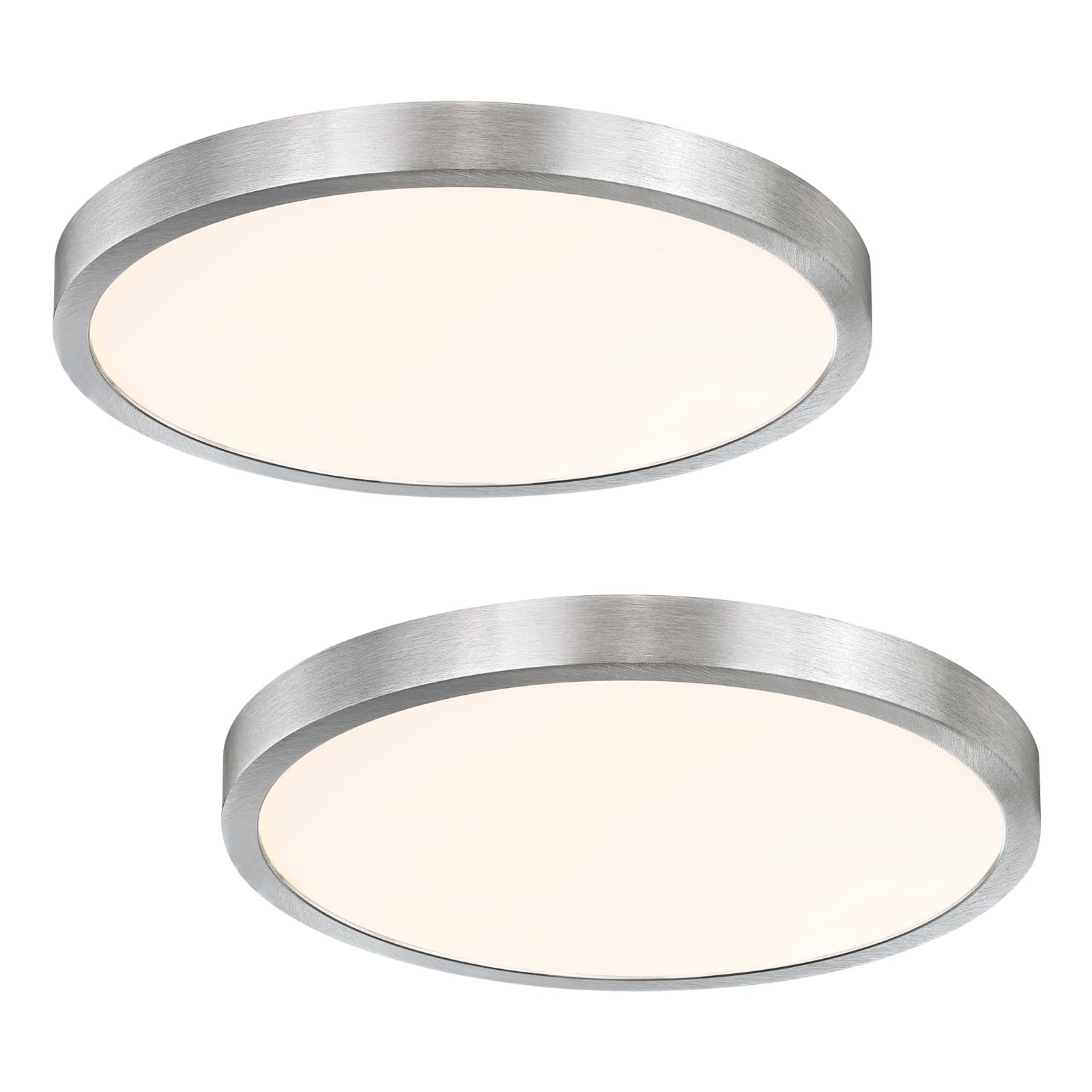 12 Inch Flush Mount Ceiling Light Fixture, Metal and Glass LED Ceiling Light Flush Mount, Slim Dimmable Flush Mount Light for Ki