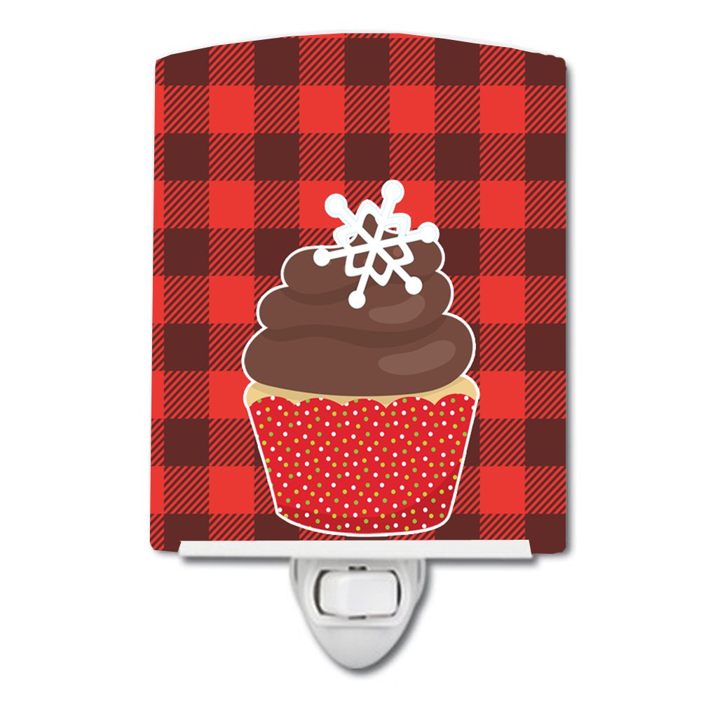 Carolines Treasures BB6817CNL Christmas Cupcake Ceramic Night Light Compact, ULCertified, Ideal for Bedroom, Bathroom, Nursery
