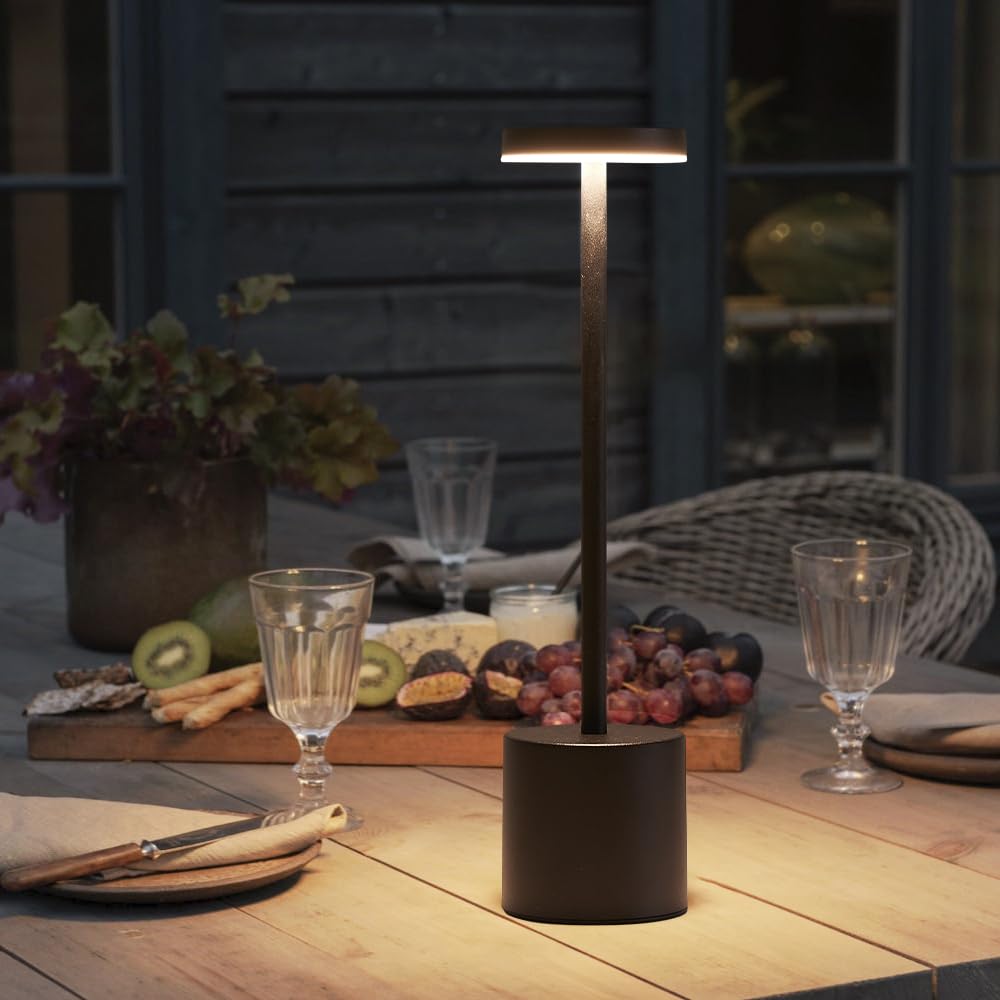 2 Pack Led Cordless Table Lamps, Portable 5000Mah Rechargeable Table Lamp, Touch Control Outdoor Table Lamp, 3 Color Dimmable Co