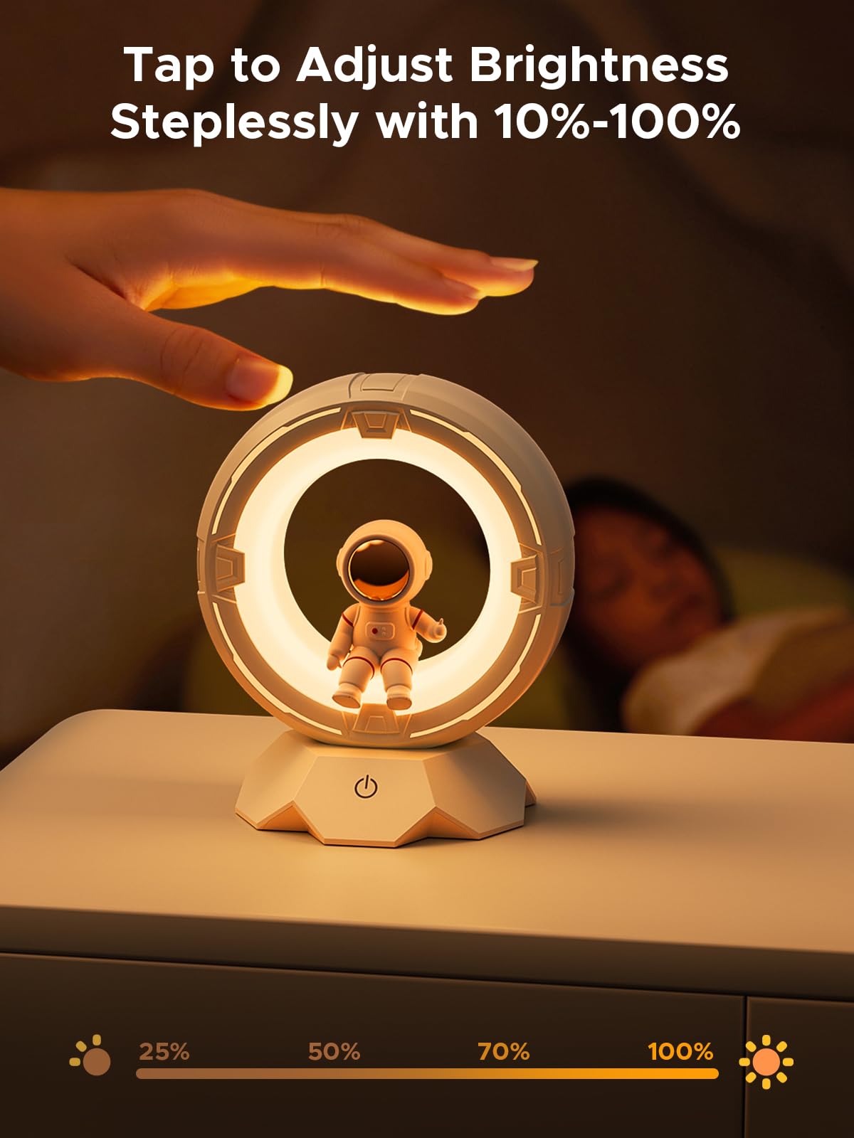 Xo Space Toddler Night Light For Boys And Girls, Rechargeable Portable Night Lamp With 3 Lighting Modes, Cute Room Decor (Spacem