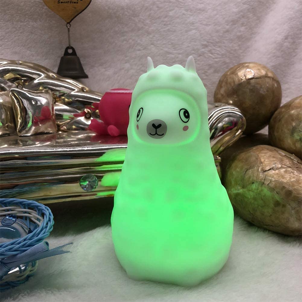 Tianhaixing Kids Night Light, Rechargeable Silicone LED Lamp, Adjustable Brightness & Colors, Model THX884, White