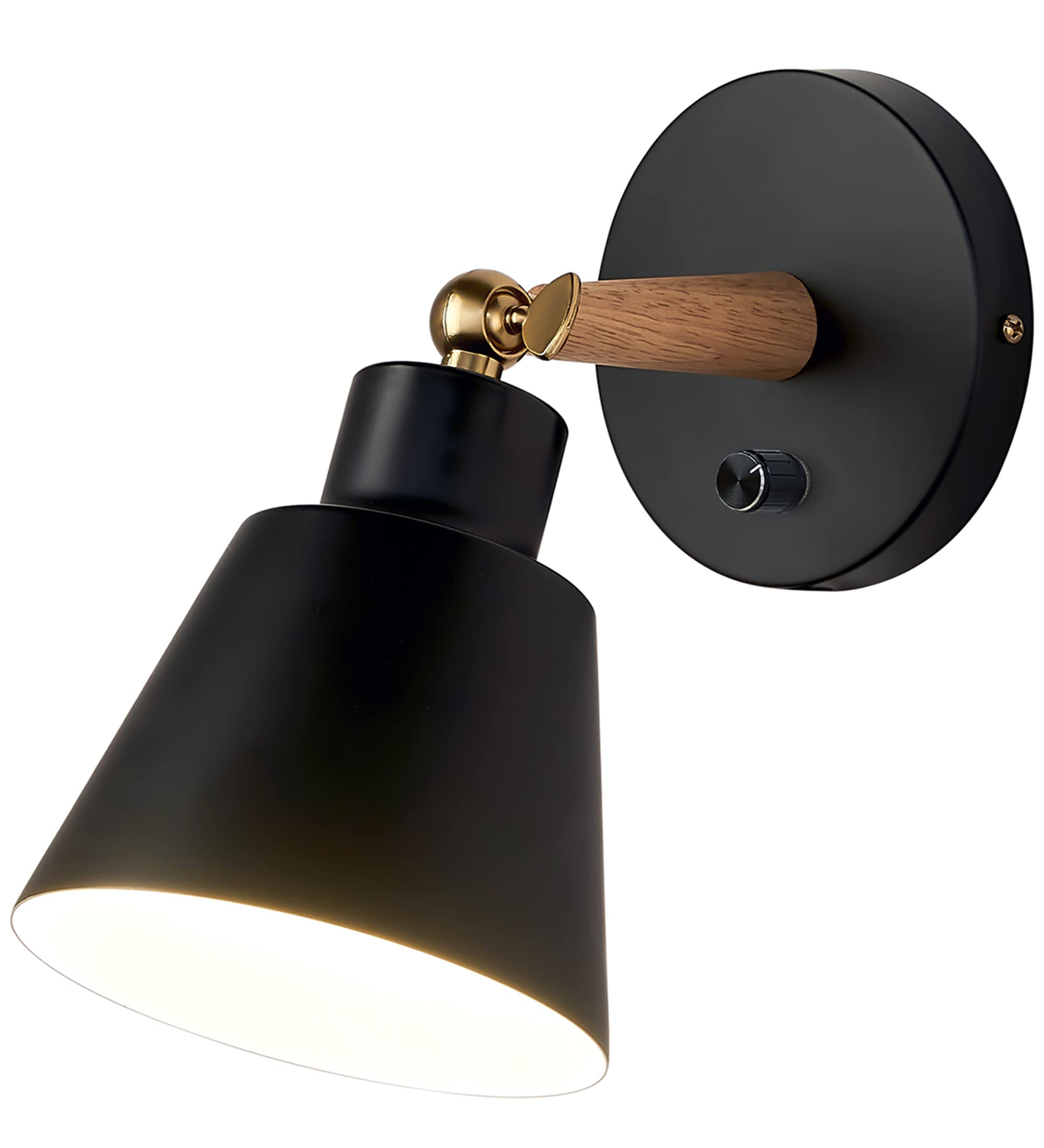 Clankin Black Wall Sconces Lighting Fixture With On-Off Switch, Industrial Bedside Lamp, 1 Pack