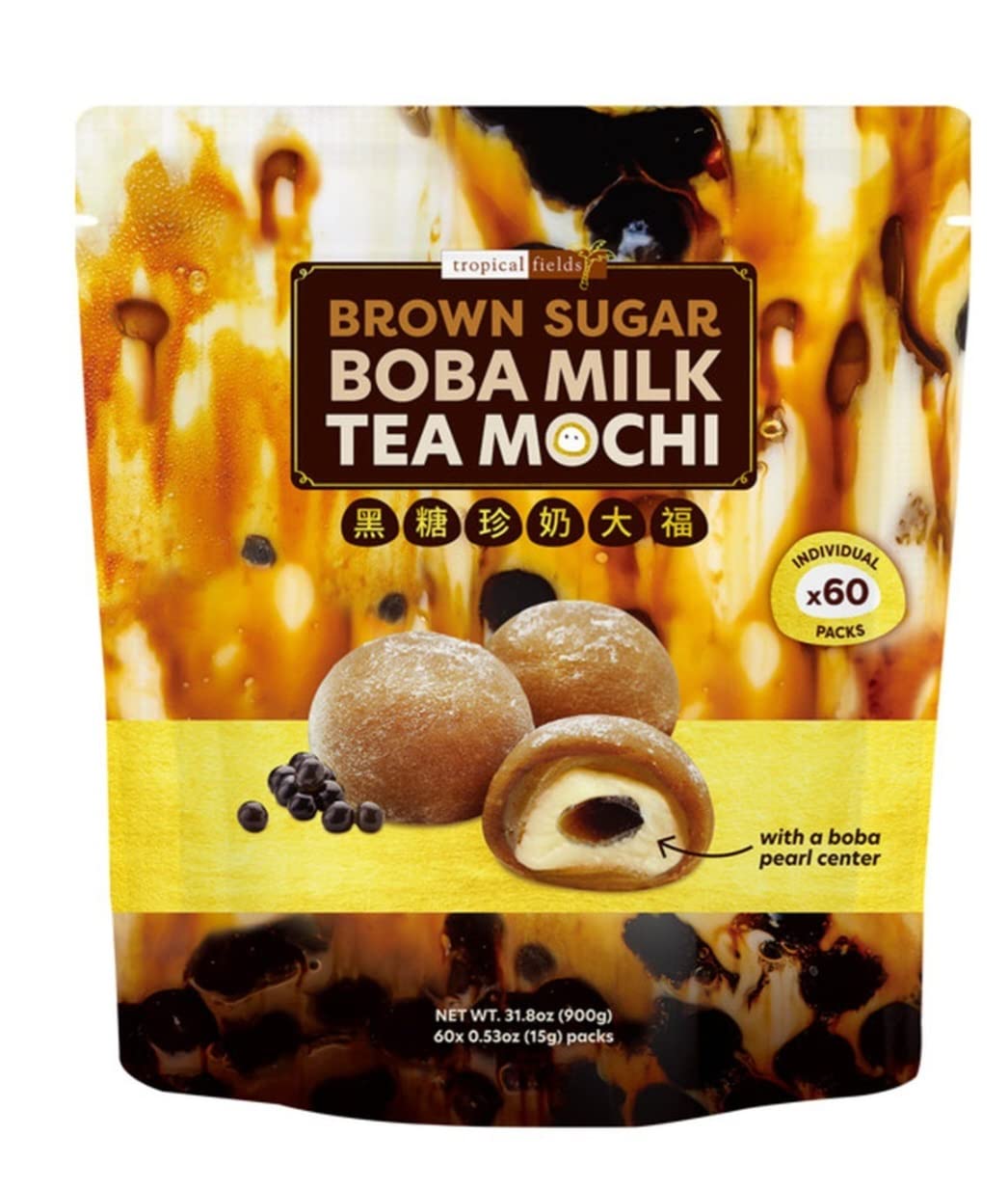 Tropical Fields Brown Sugar Boba Milk Tea Mochi, 318oz